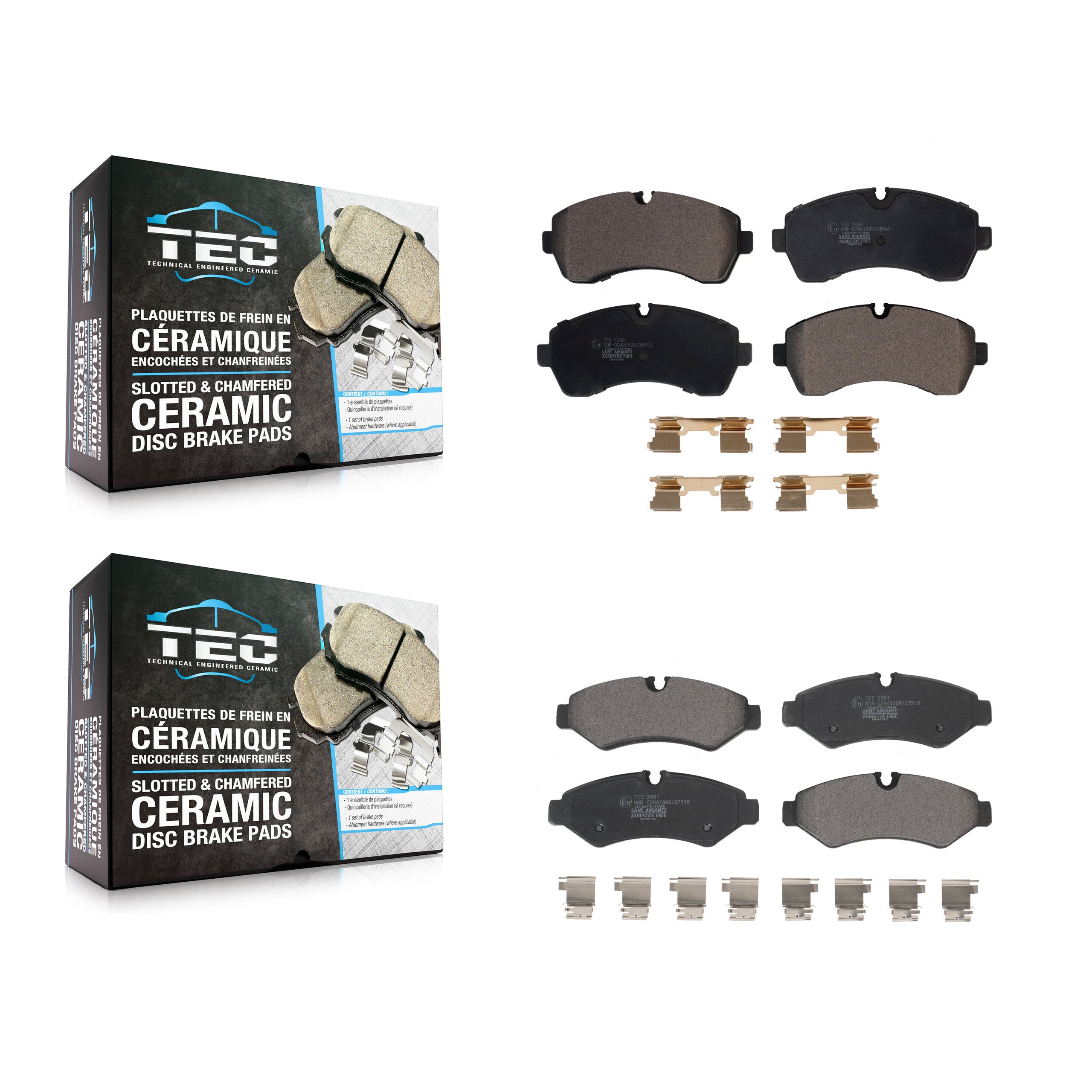 Front Rear Ceramic Brake Pads Kit For Mercedes-Benz Sprinter 2500 3500 4500 1500