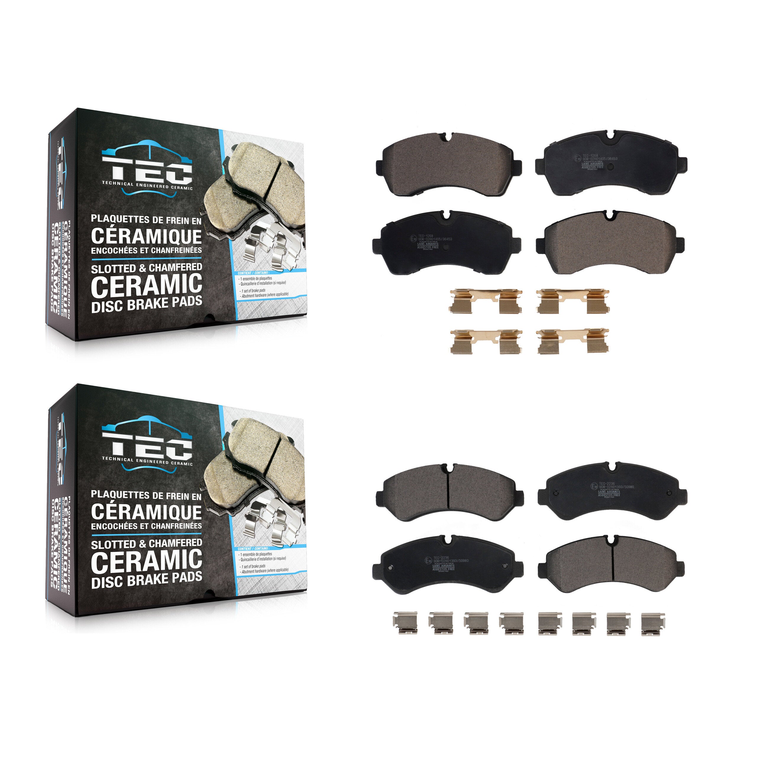 Front Rear Ceramic Brake Pads Kit For Mercedes-Benz Sprinter 3500 4500 3500XD