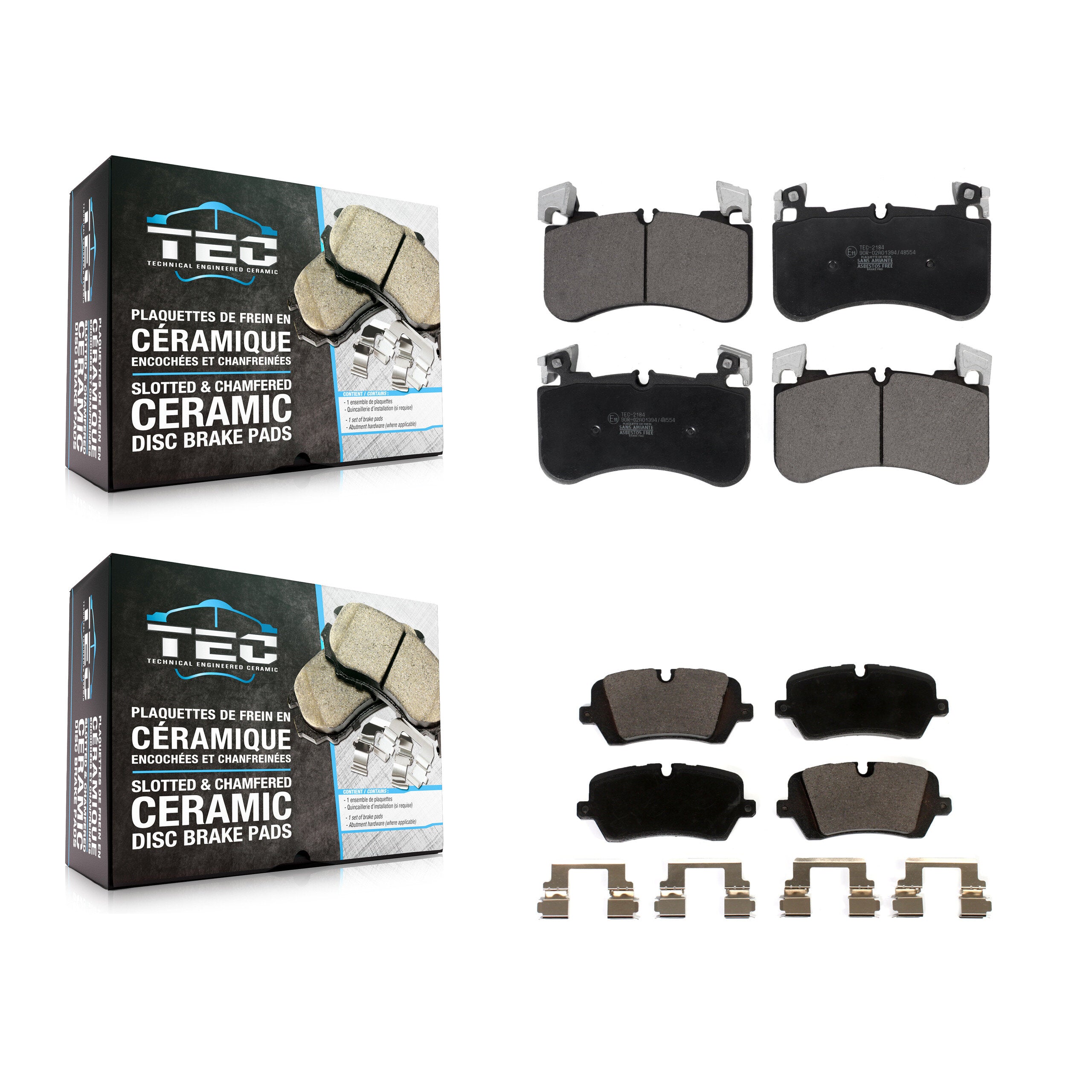 Front Rear Ceramic Brake Pads Kit For Land Rover Discovery Defender 110 Range 90