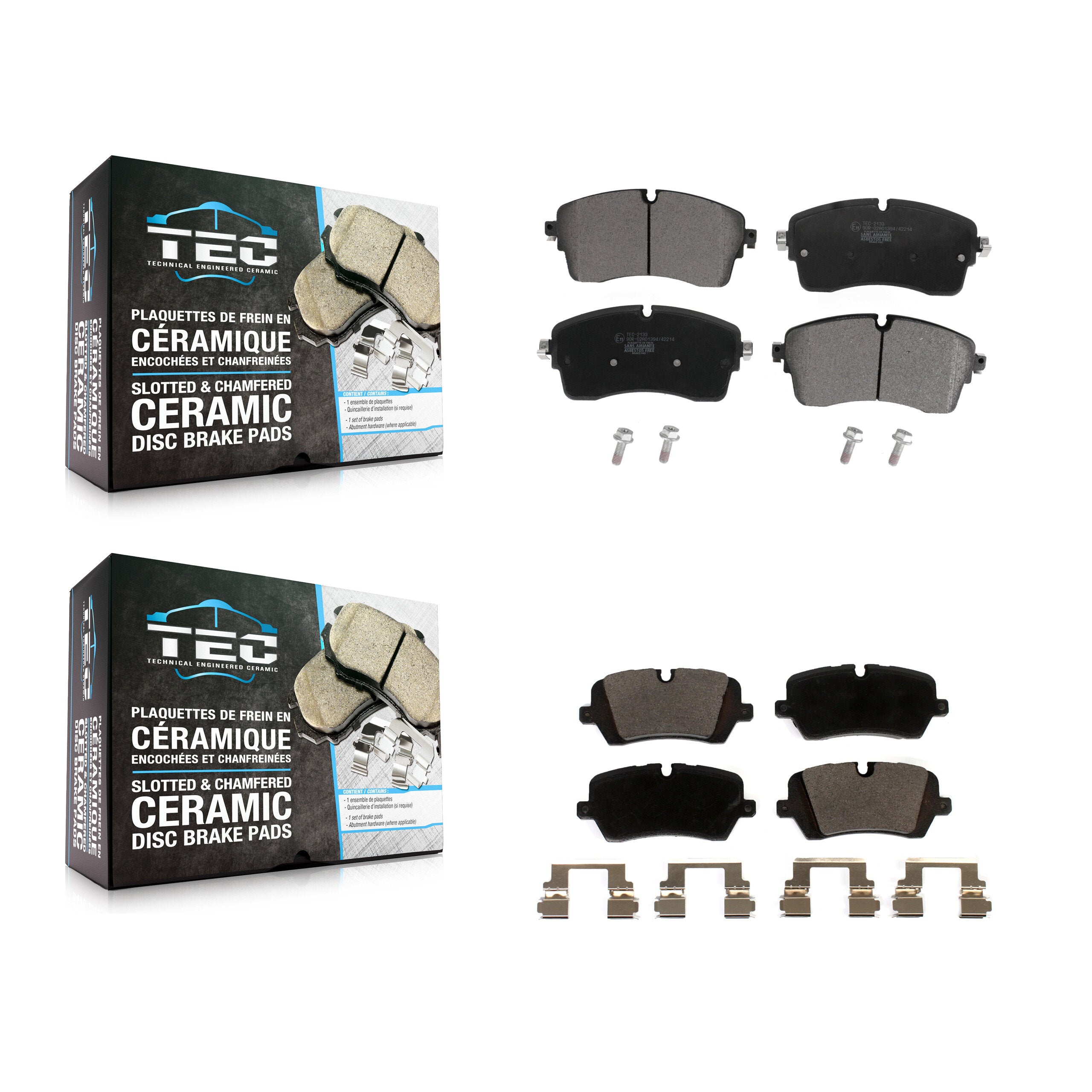 Front Rear Ceramic Brake Pads Kit For Land Rover Defender 110 Discovery Range 90