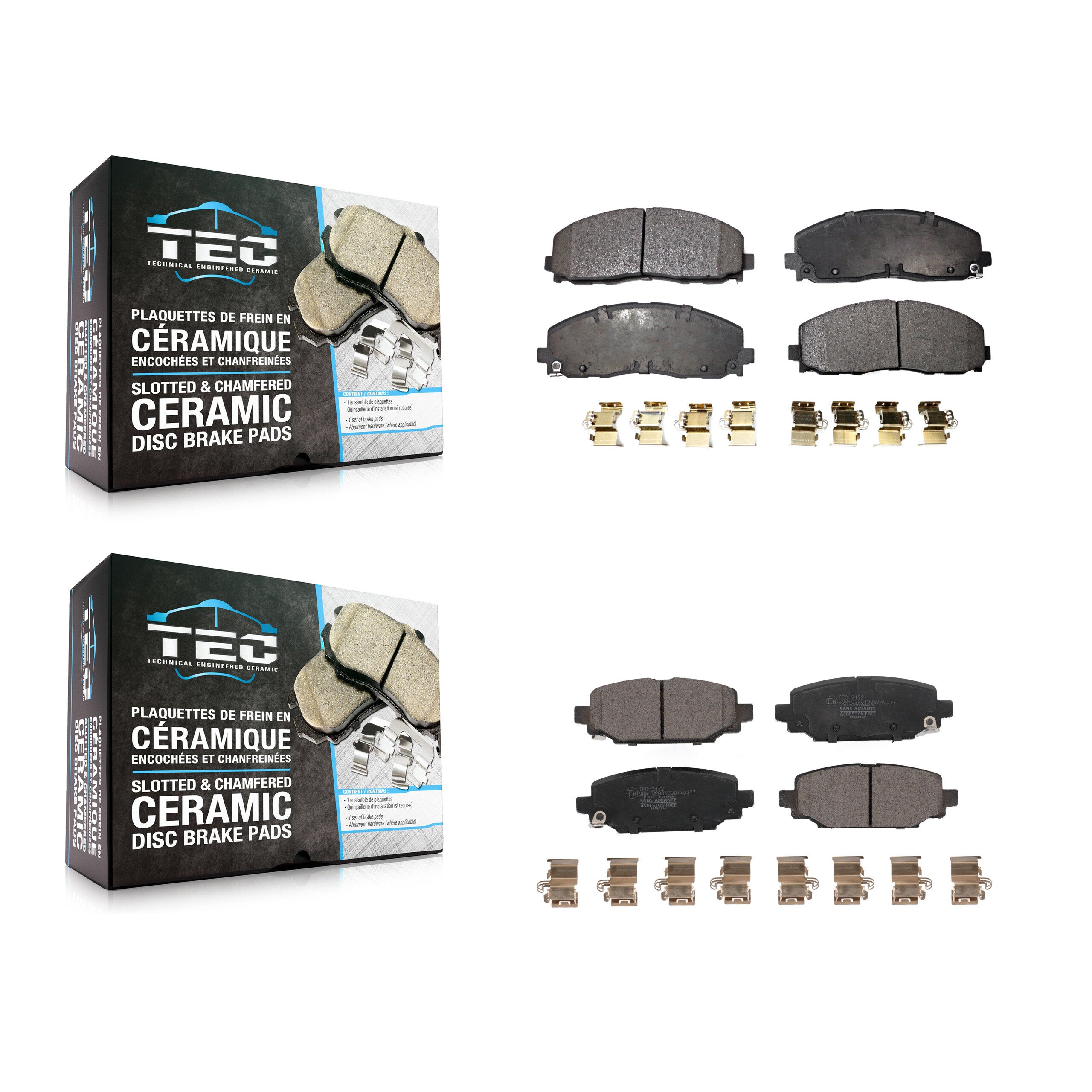 Front Rear Ceramic Brake Pads Kit For Jeep Wrangler KTC-100673