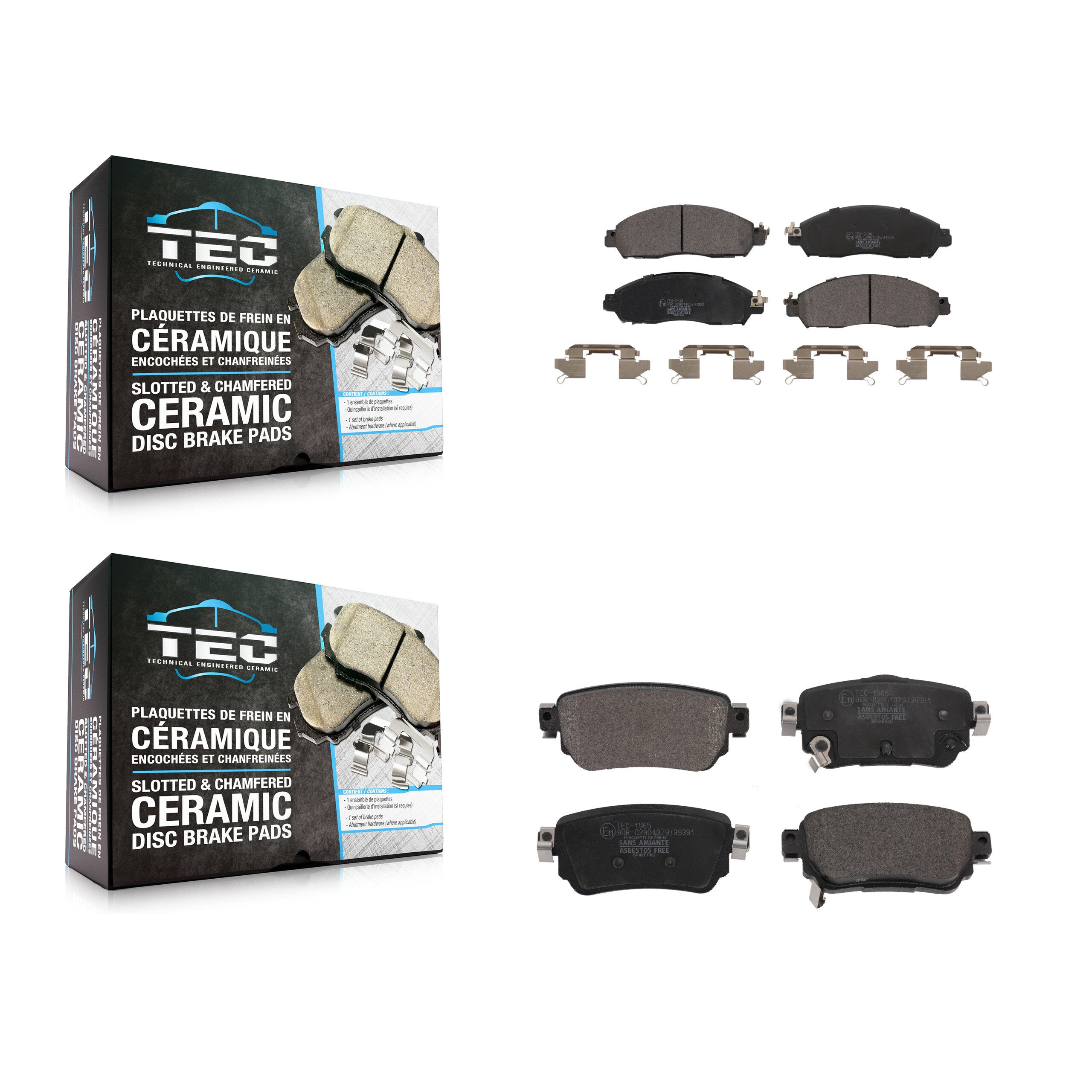 Front Rear Ceramic Brake Pads Kit For Nissan LEAF With Electric Parking