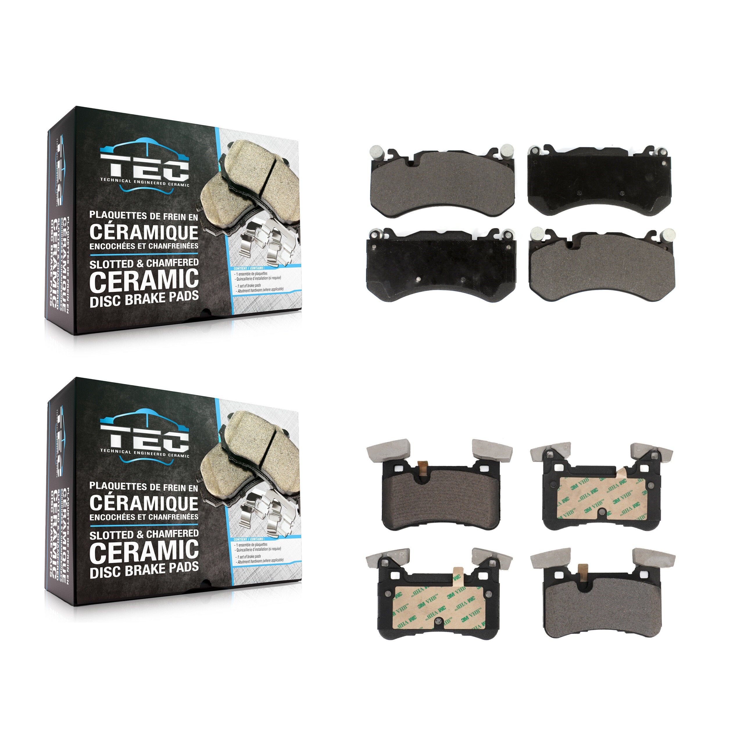 Front Rear Ceramic Brake Pads Kit For Mercedes-Benz C63 AMG S E63 CLS63