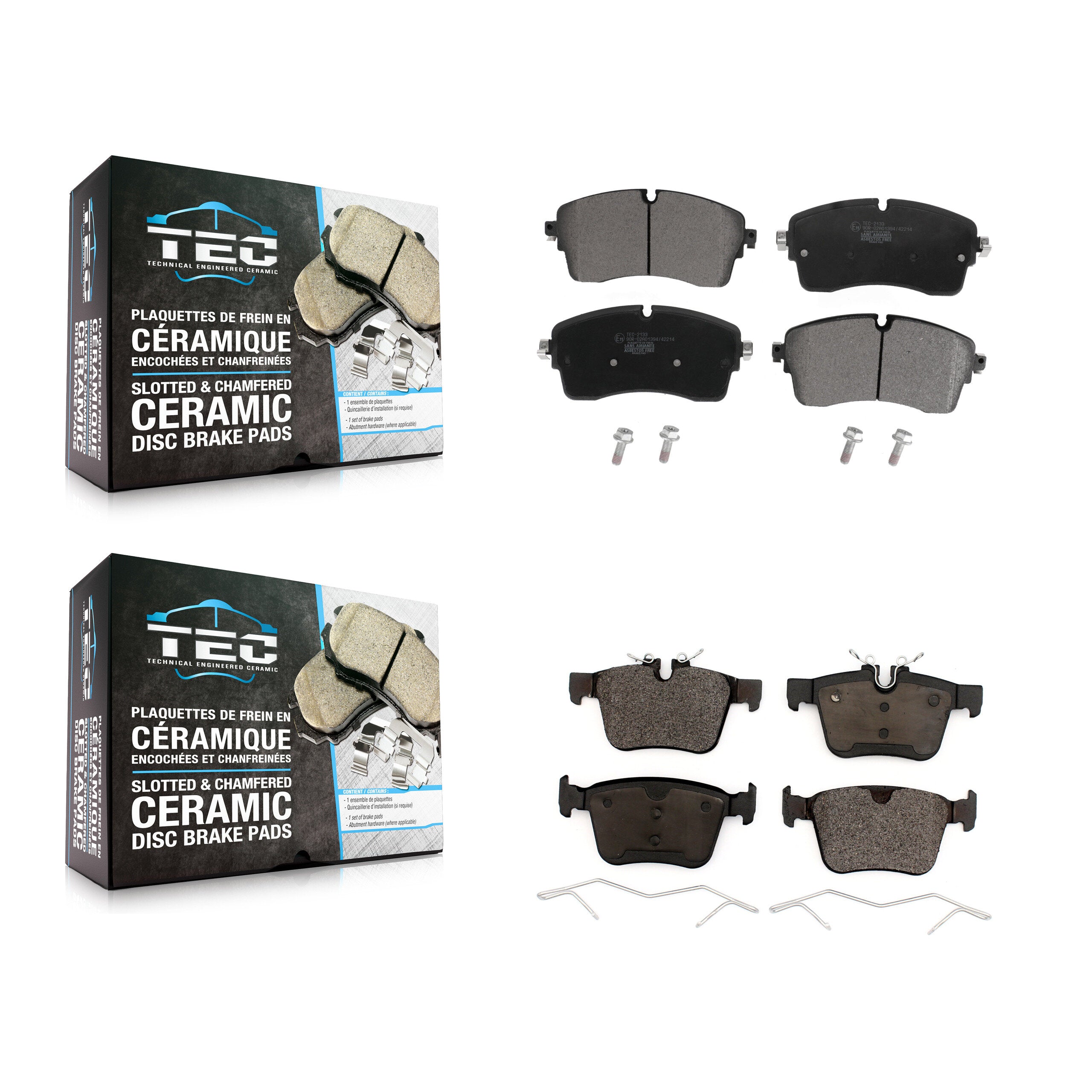 Front Rear Ceramic Brake Pads Kit For Land Rover Range Evoque Jaguar E-Pace