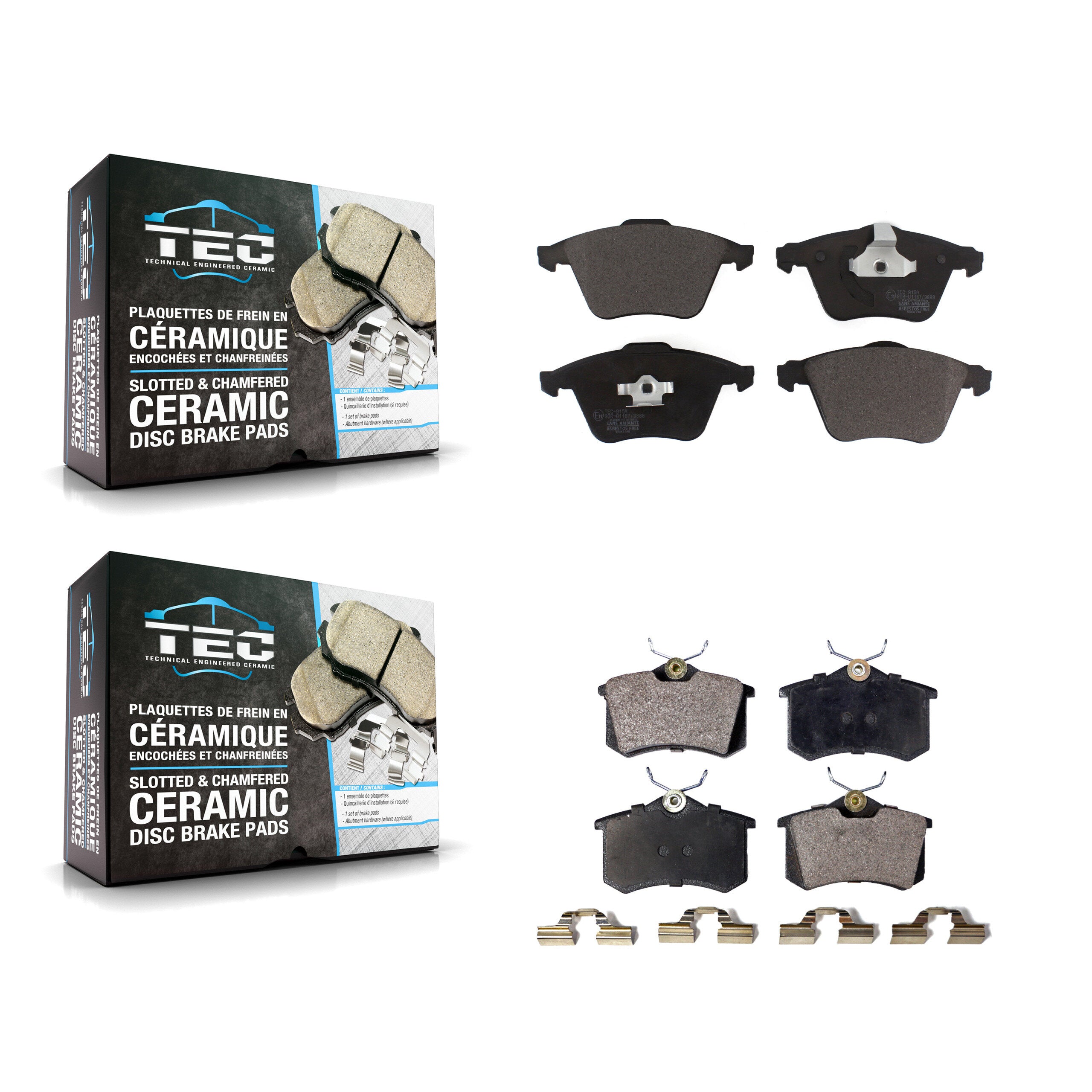 Front Rear Ceramic Brake Pads Kit For Audi A6 Quattro KTC-100690