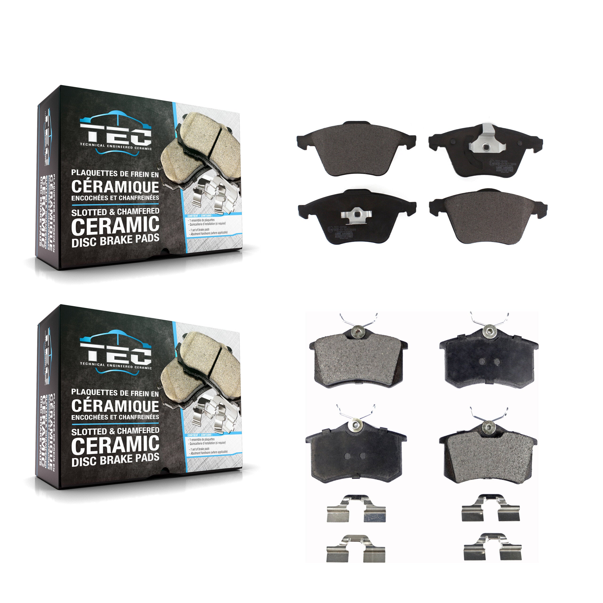 Front Rear Ceramic Brake Pads Kit For Audi A6 Quattro KTC-100691
