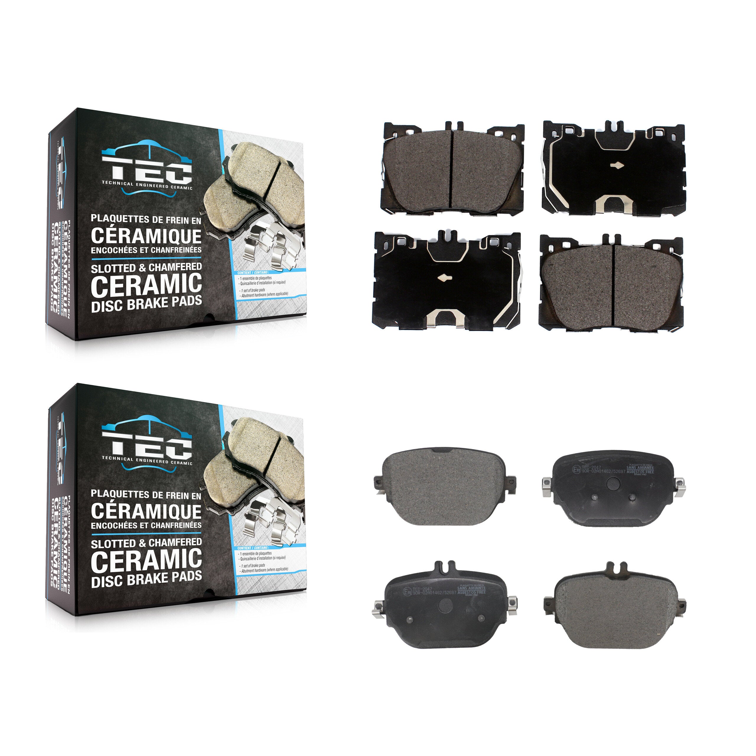 Front Rear Ceramic Brake Pads Kit For Mercedes-Benz E450 E400 E53 AMG E43 CLS450