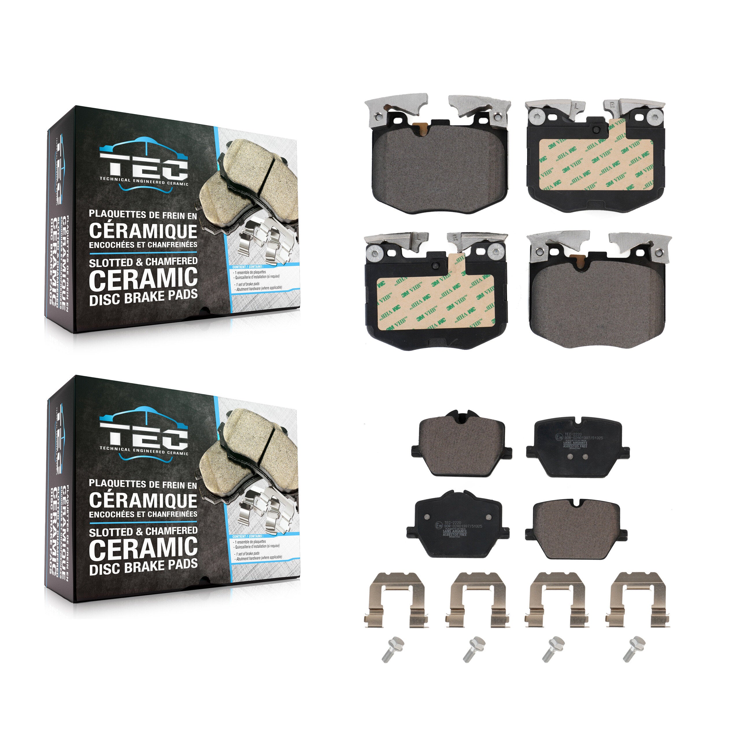 Front Rear Ceramic Brake Pad Kit For BMW 330i xDrive M340i i4 Toyota GR Supra Z4
