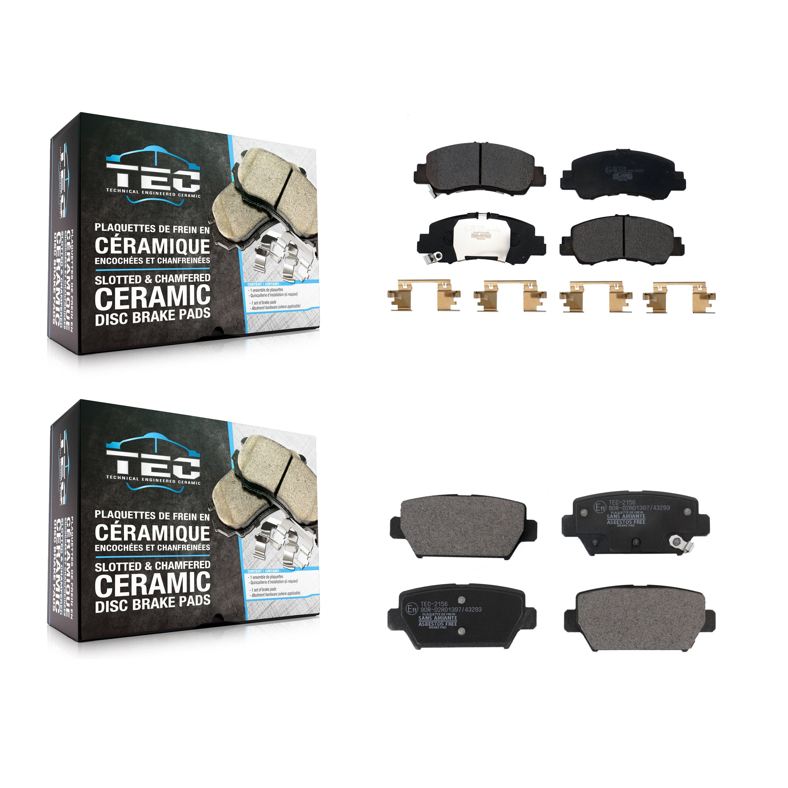 Front Rear Ceramic Brake Pads Kit For Mitsubishi Eclipse Cross KTC-100712