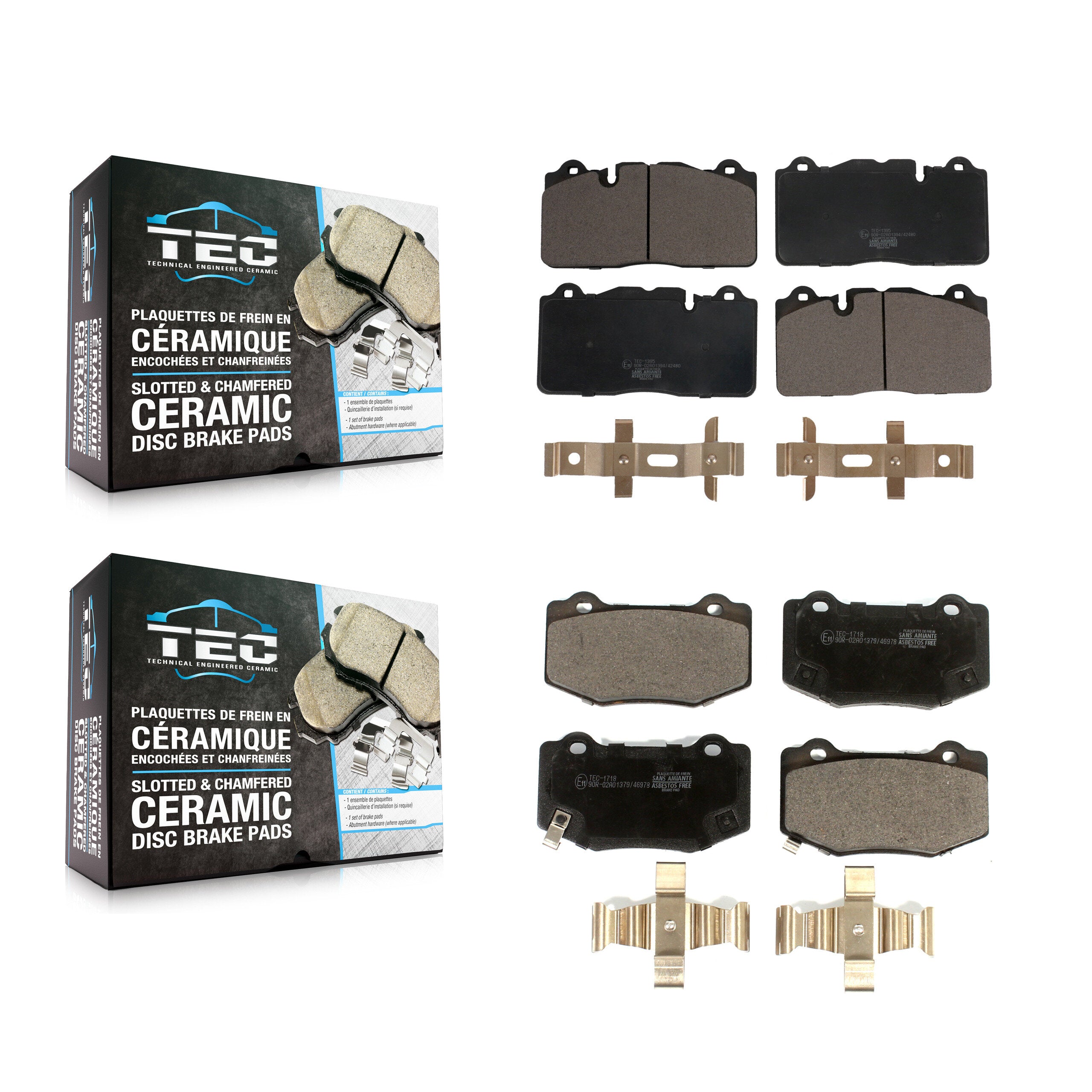 Front Rear Ceramic Brake Pads Kit For 2019 Chevrolet Corvette Stingray