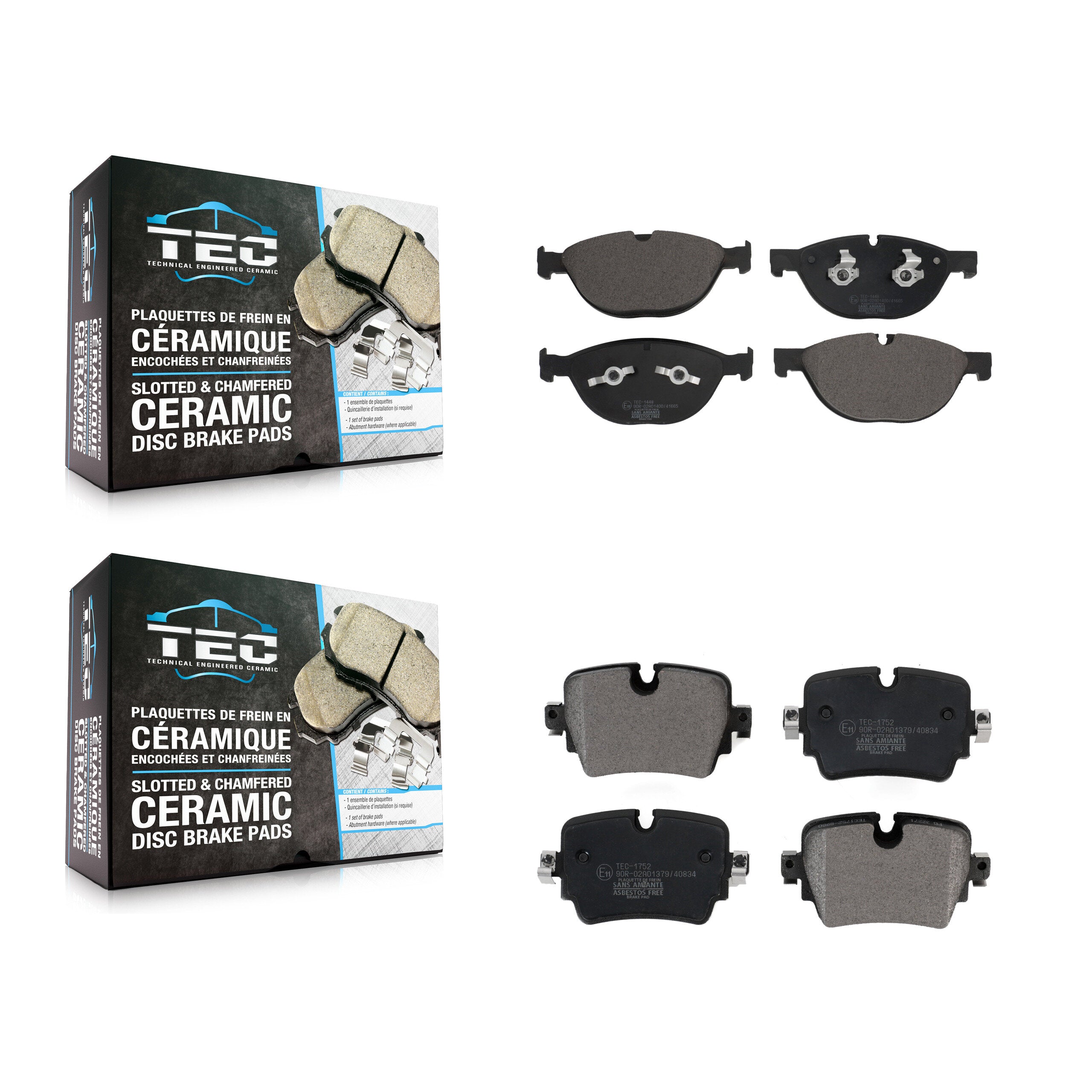 Front Rear Ceramic Brake Pads Kit For Jaguar F-Type KTC-100722