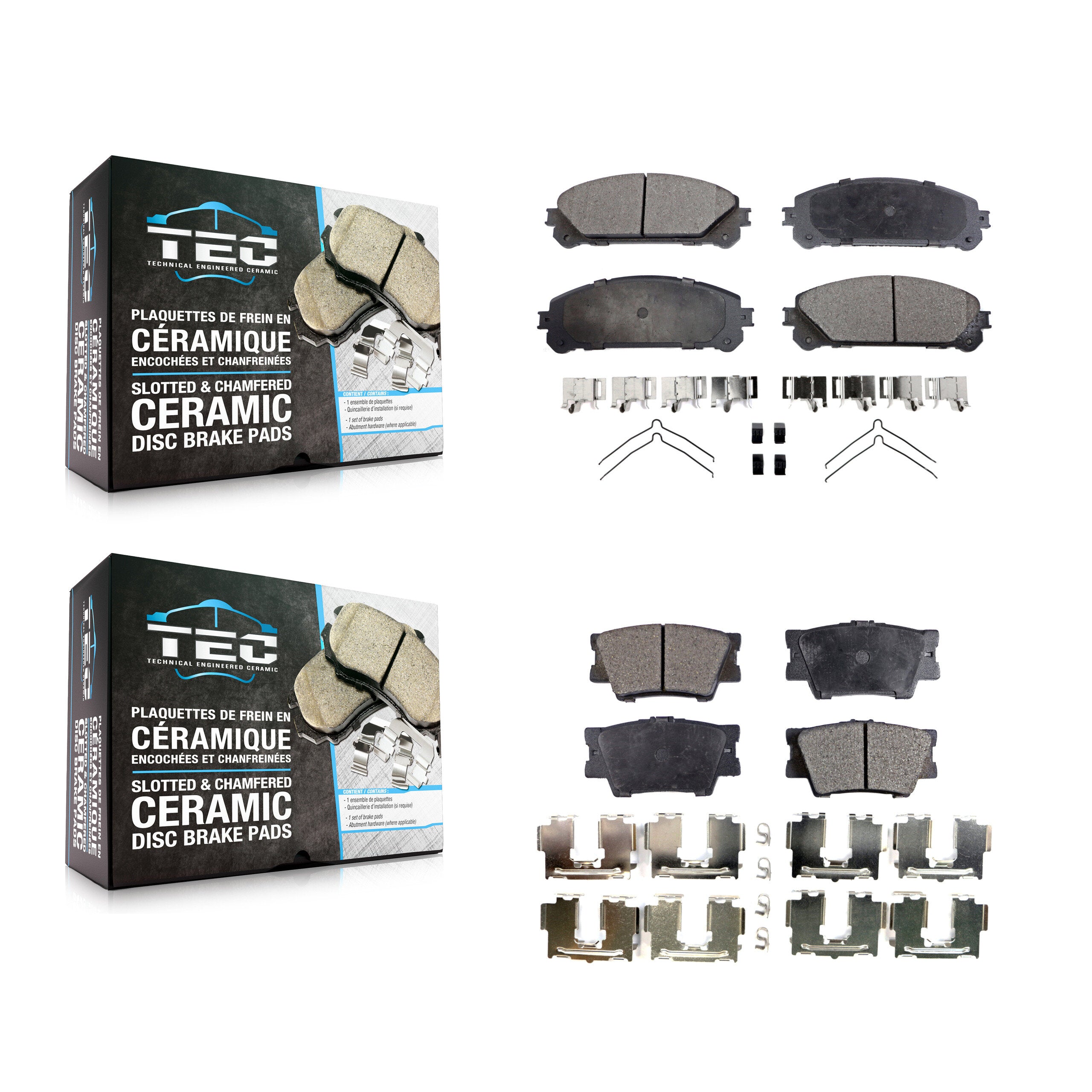 Front Rear Ceramic Brake Pad Kit For 2022 Toyota Camry With Manual Parking