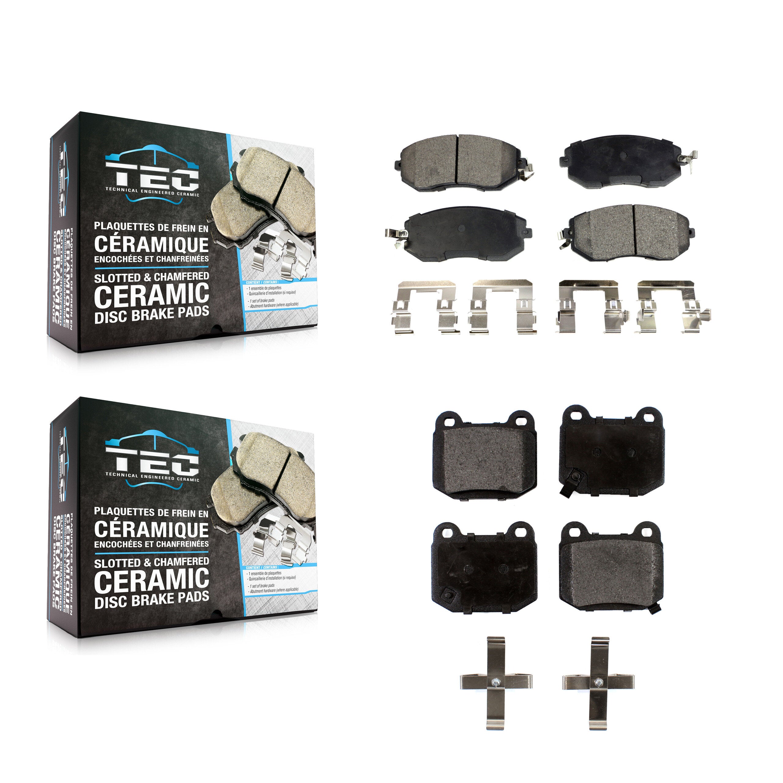 Front Rear Ceramic Brake Pads Kit For 2017 Subaru BRZ Without Brembo Brakes