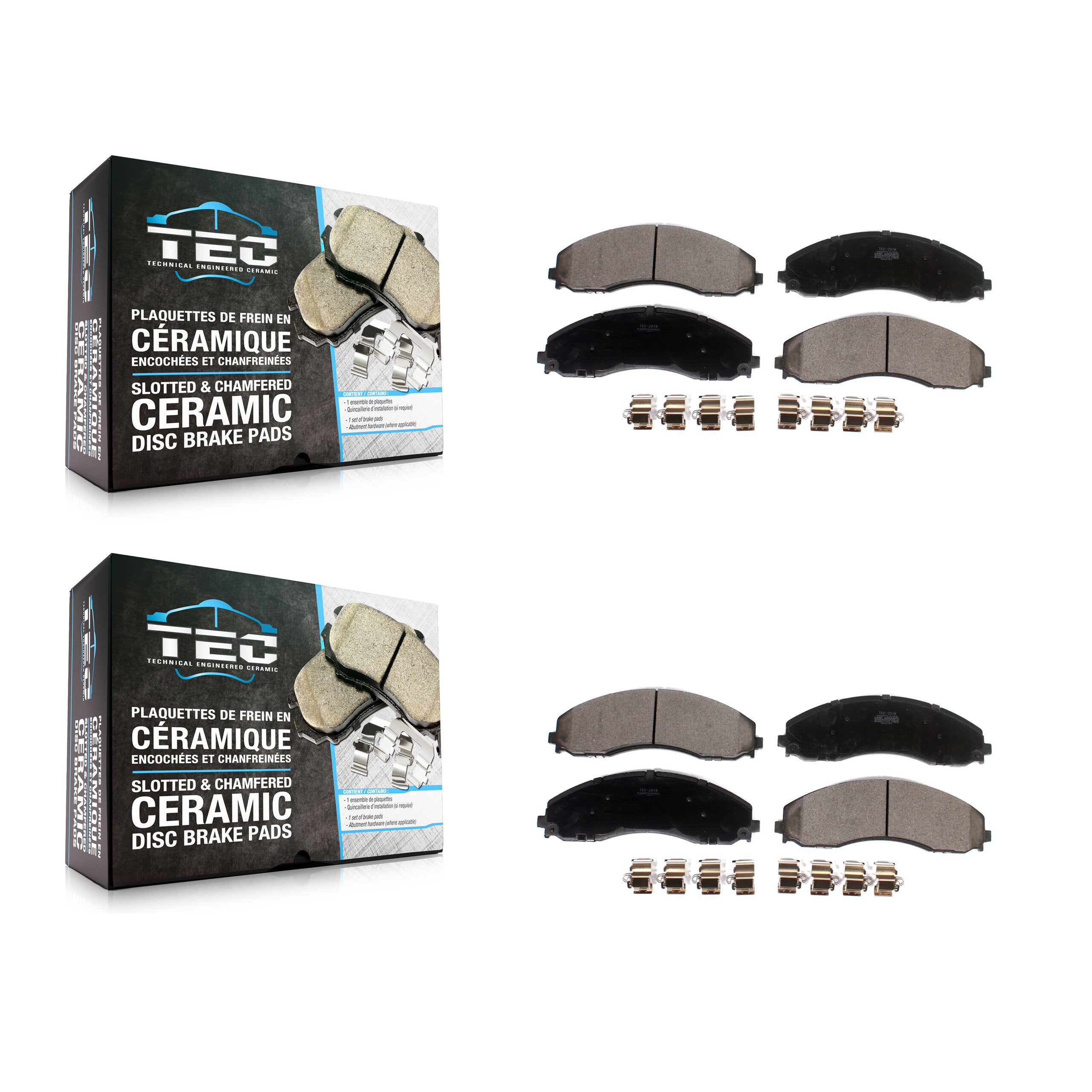 Front Rear Ceramic Brake Pads Kit For Ford F-450 Super Duty F-550 F-600