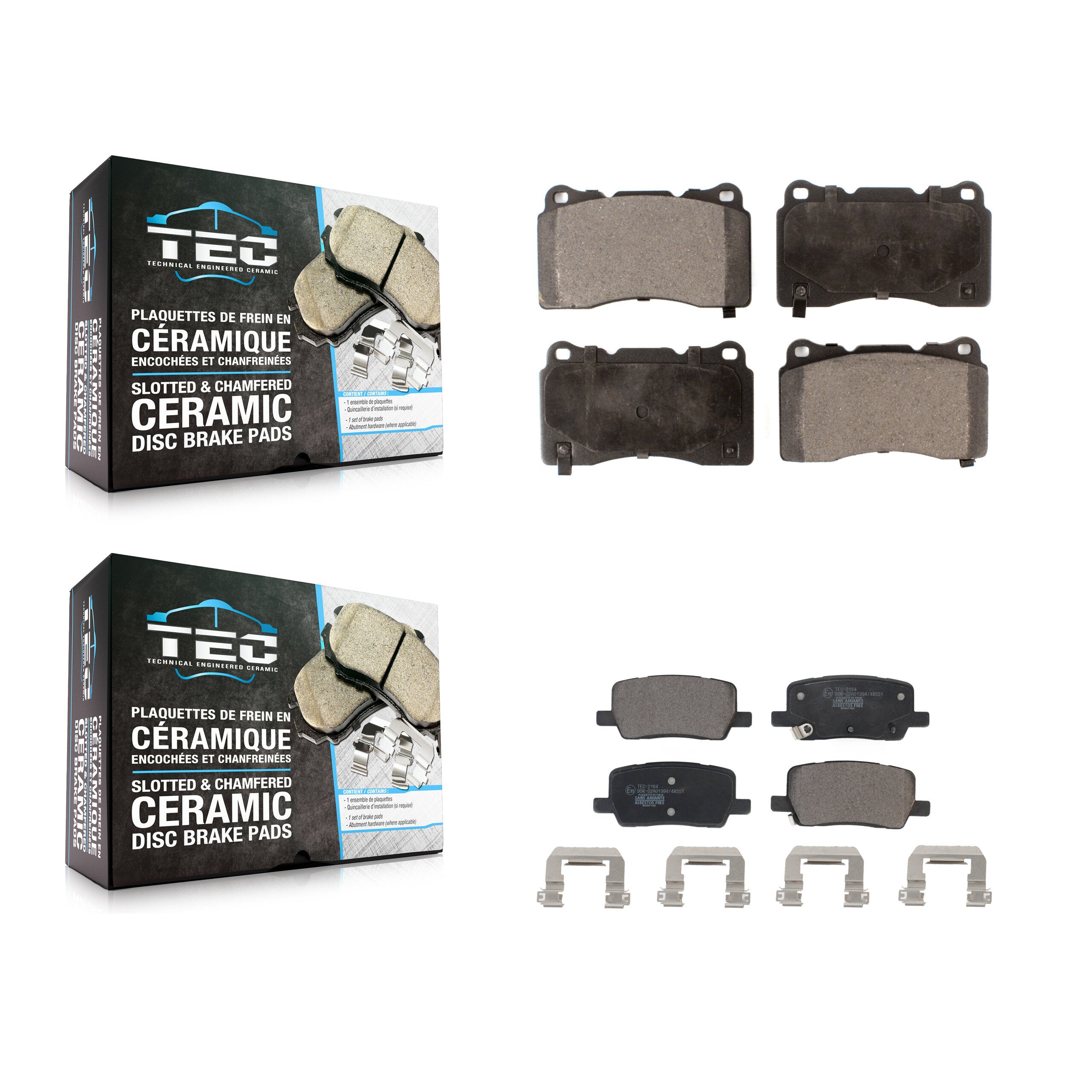 Front Rear Ceramic Brake Pads Kit For Tesla X S With Single Piston Caliper