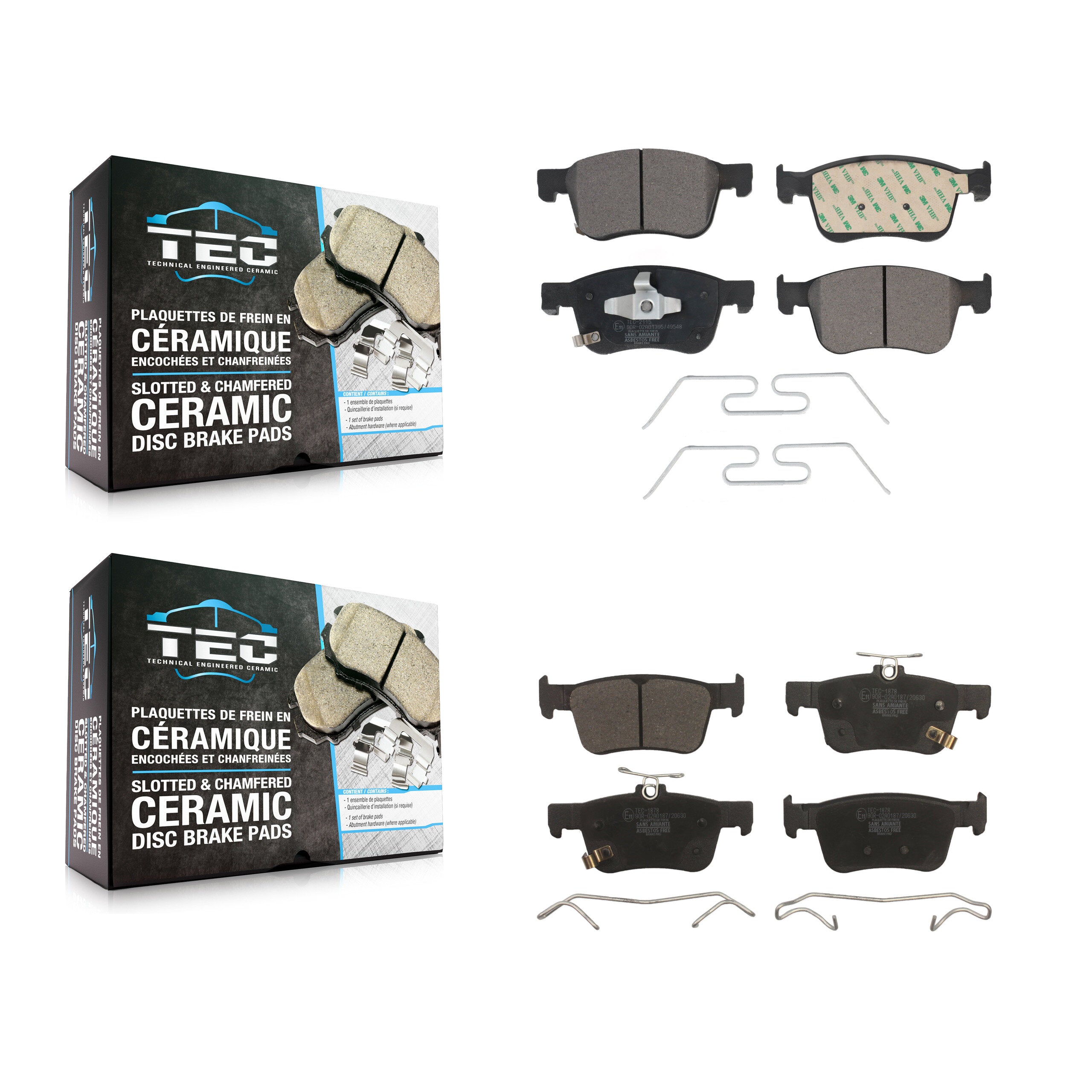 Front Rear Ceramic Brake Pads Kit For 2023-2024 Acura Integra 1.5L KTC-100731