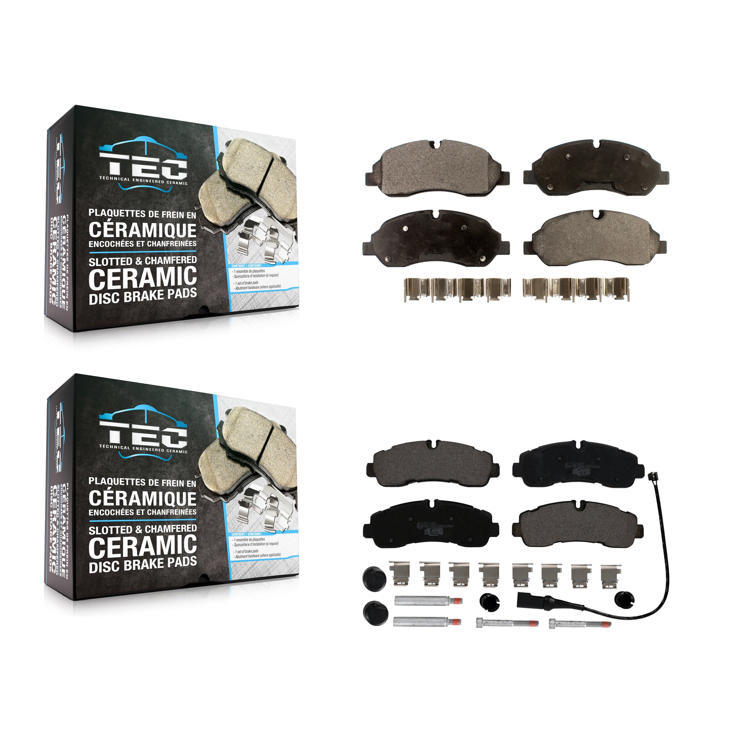Front Rear Ceramic Brake Pad Kit For Ford Transit-350 Without 4600 Lb Axle