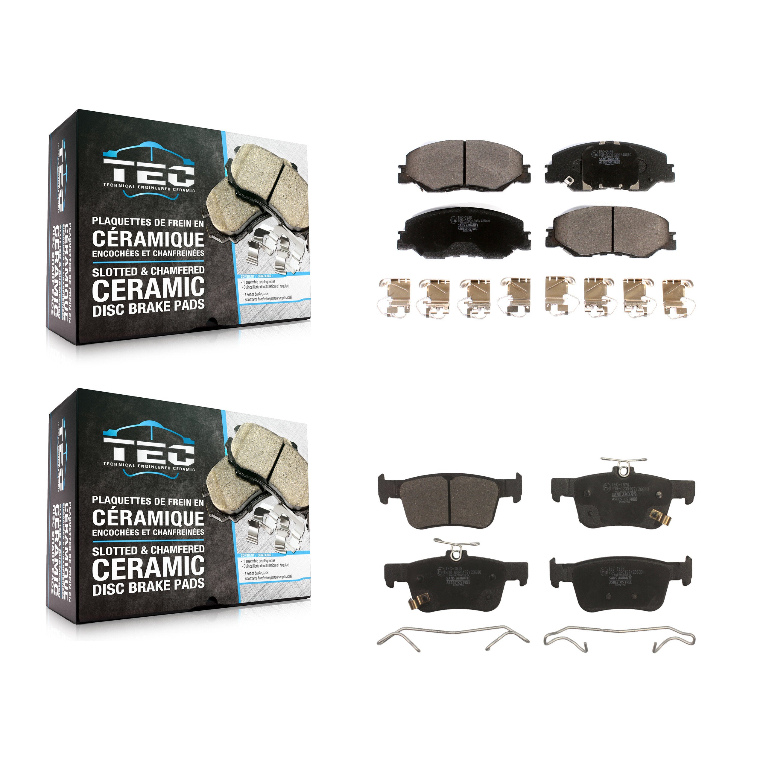 Front Rear Ceramic Brake Pads Kit For Honda Civic KTC-100765