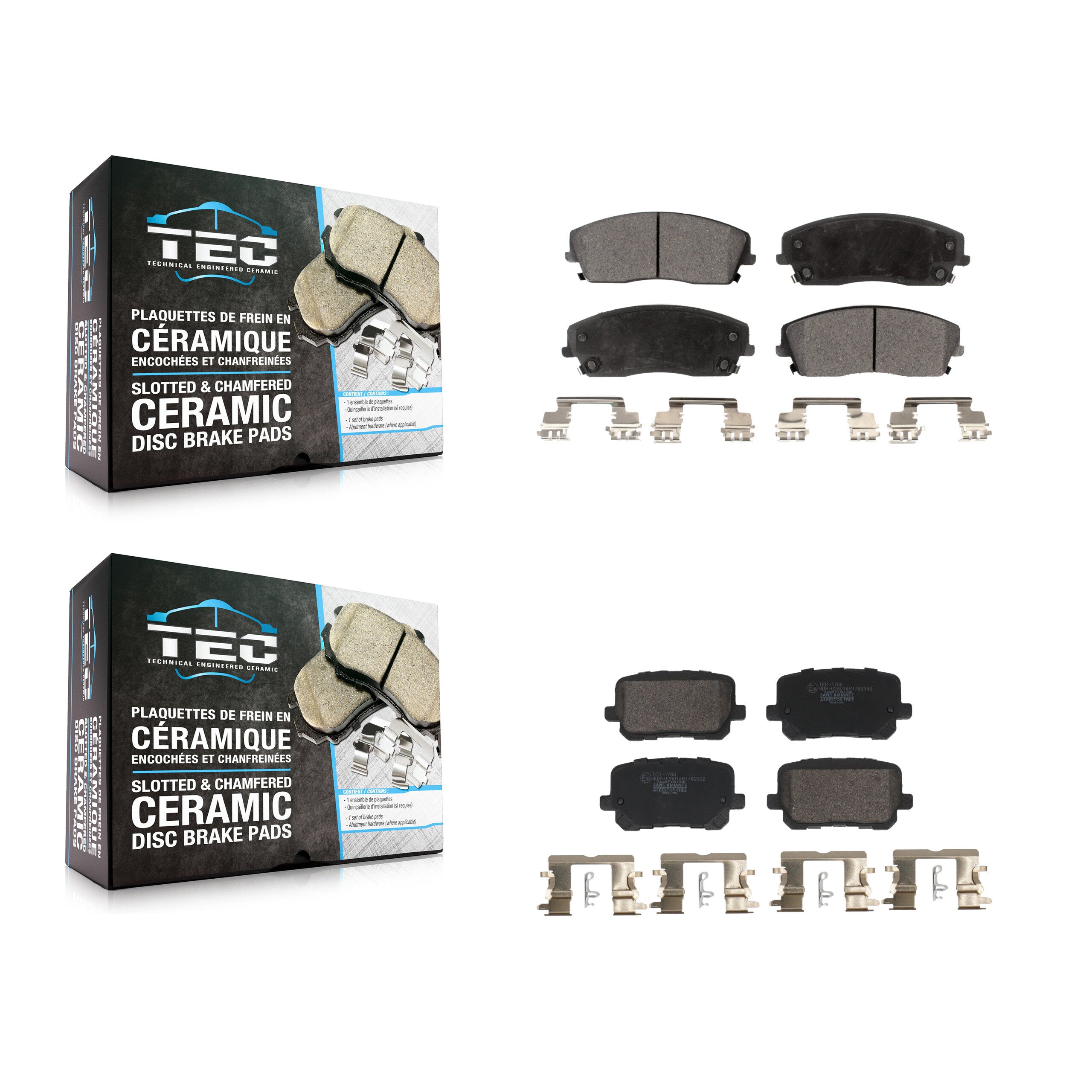 Front Rear Ceramic Brake Pads Kit For Dodge Charger KTC-100776