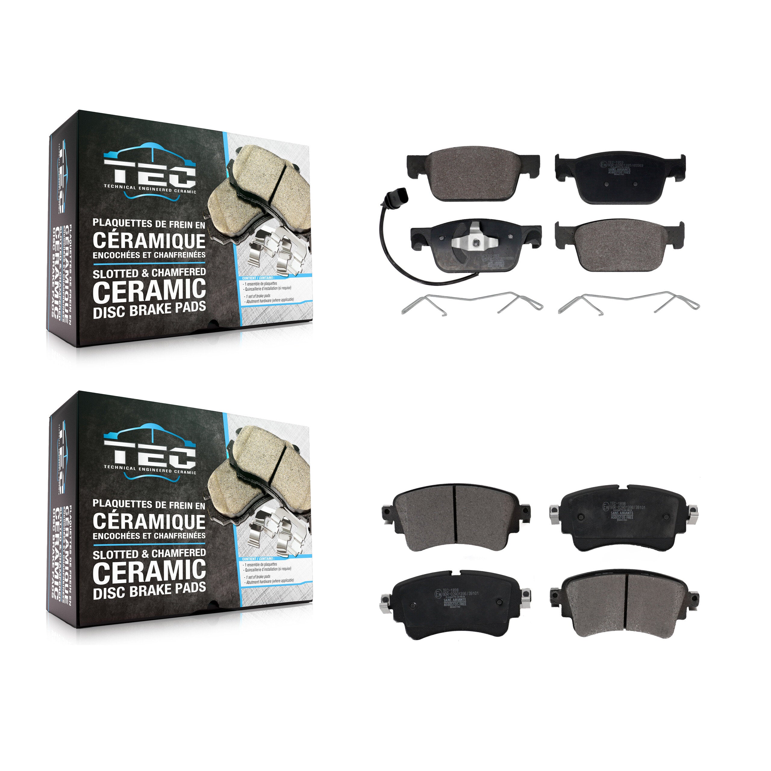 Front Rear Ceramic Brake Pads Kit For Audi A4 Quattro A5 Sportback KTC-100782