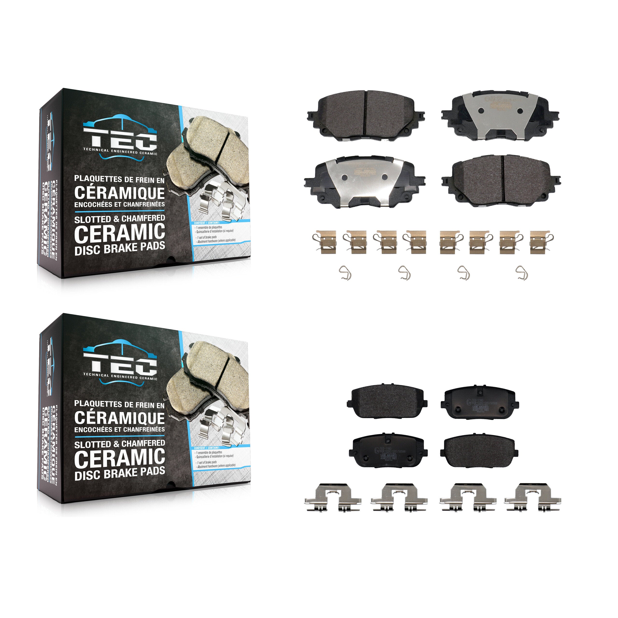 Front Rear Ceramic Brake Pads Kit For Mazda MX-5 Miata Fiat 124 Spider
