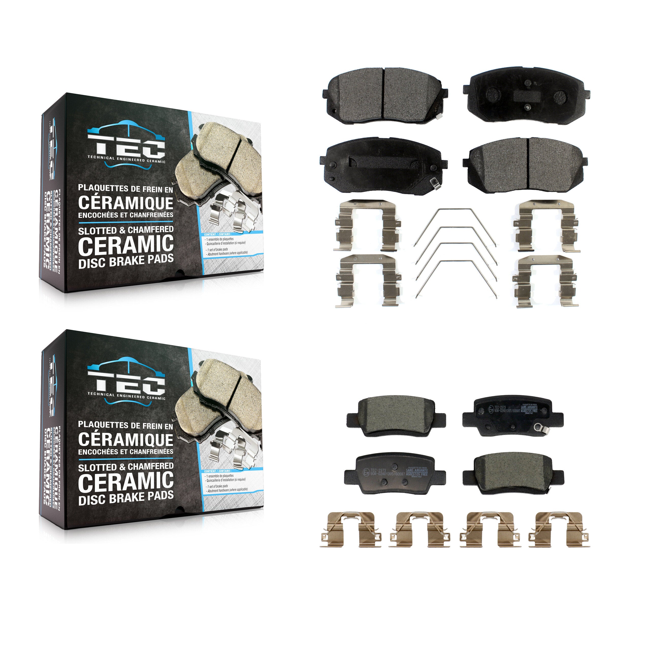 Front Rear Ceramic Brake Pads Kit For Kia Seltos With Electric Parking