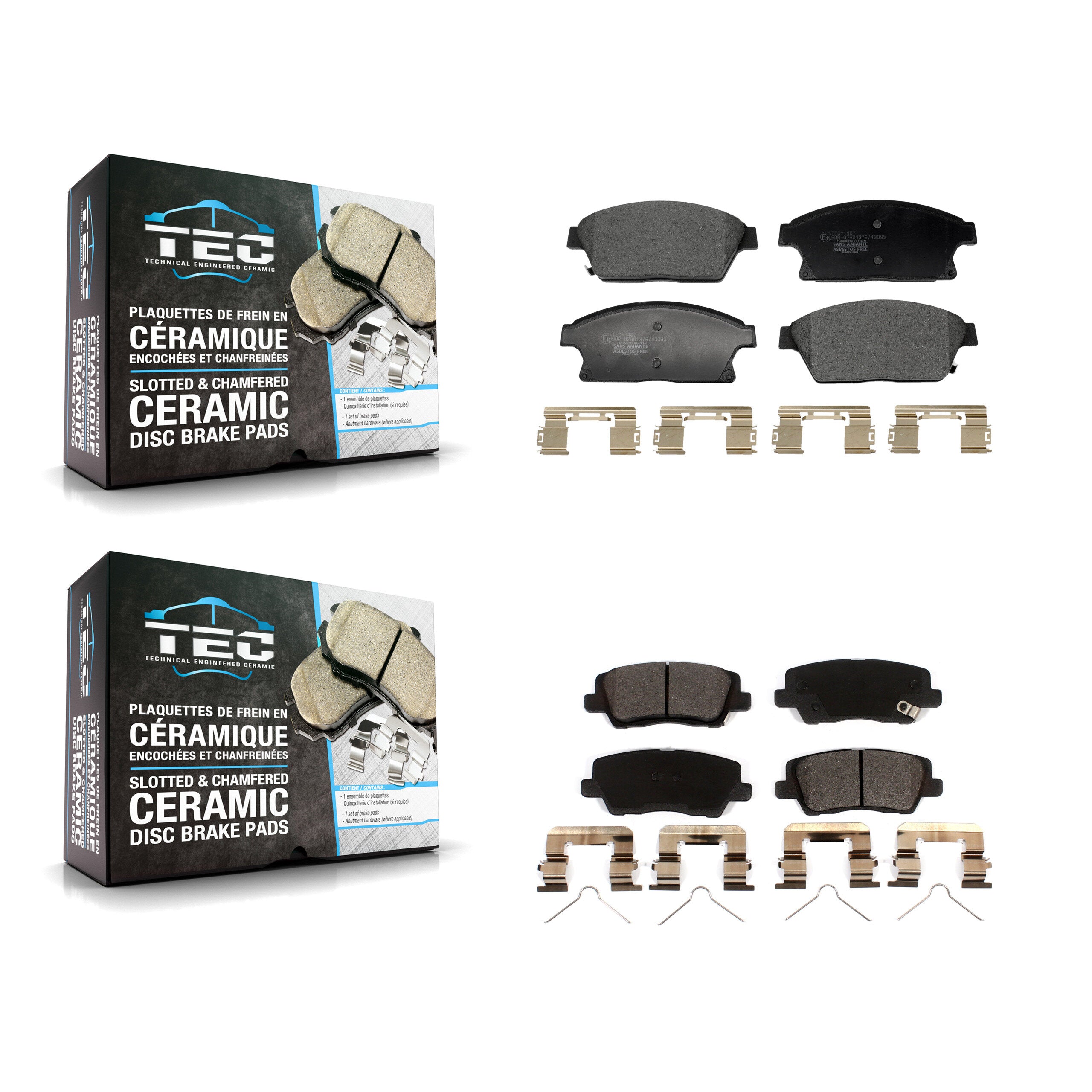 Front Rear Ceramic Brake Pads Kit For Cadillac ATS KTC-100786