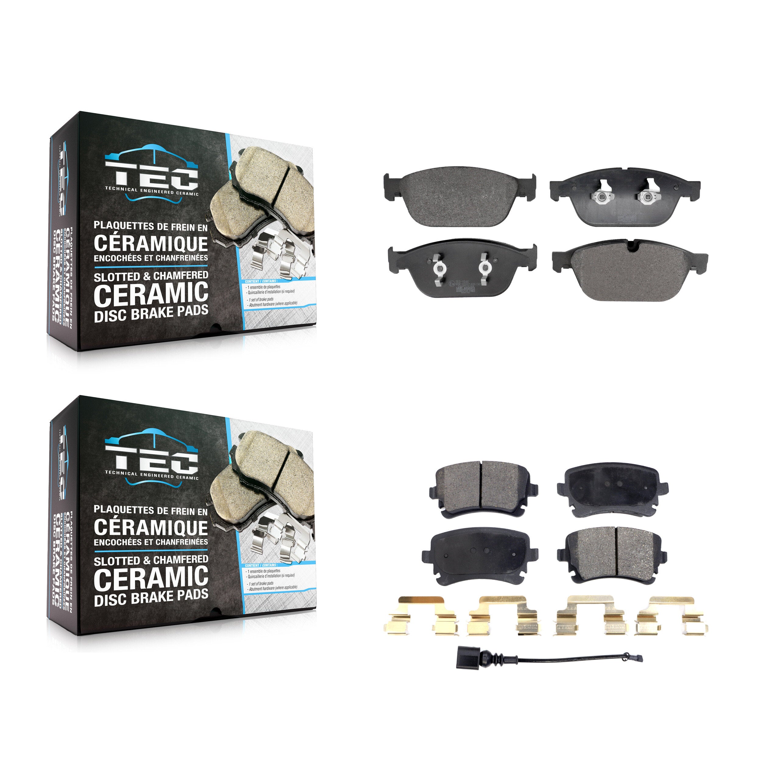 Front Rear Ceramic Brake Pads Kit For Audi A8 Quattro KTC-100787