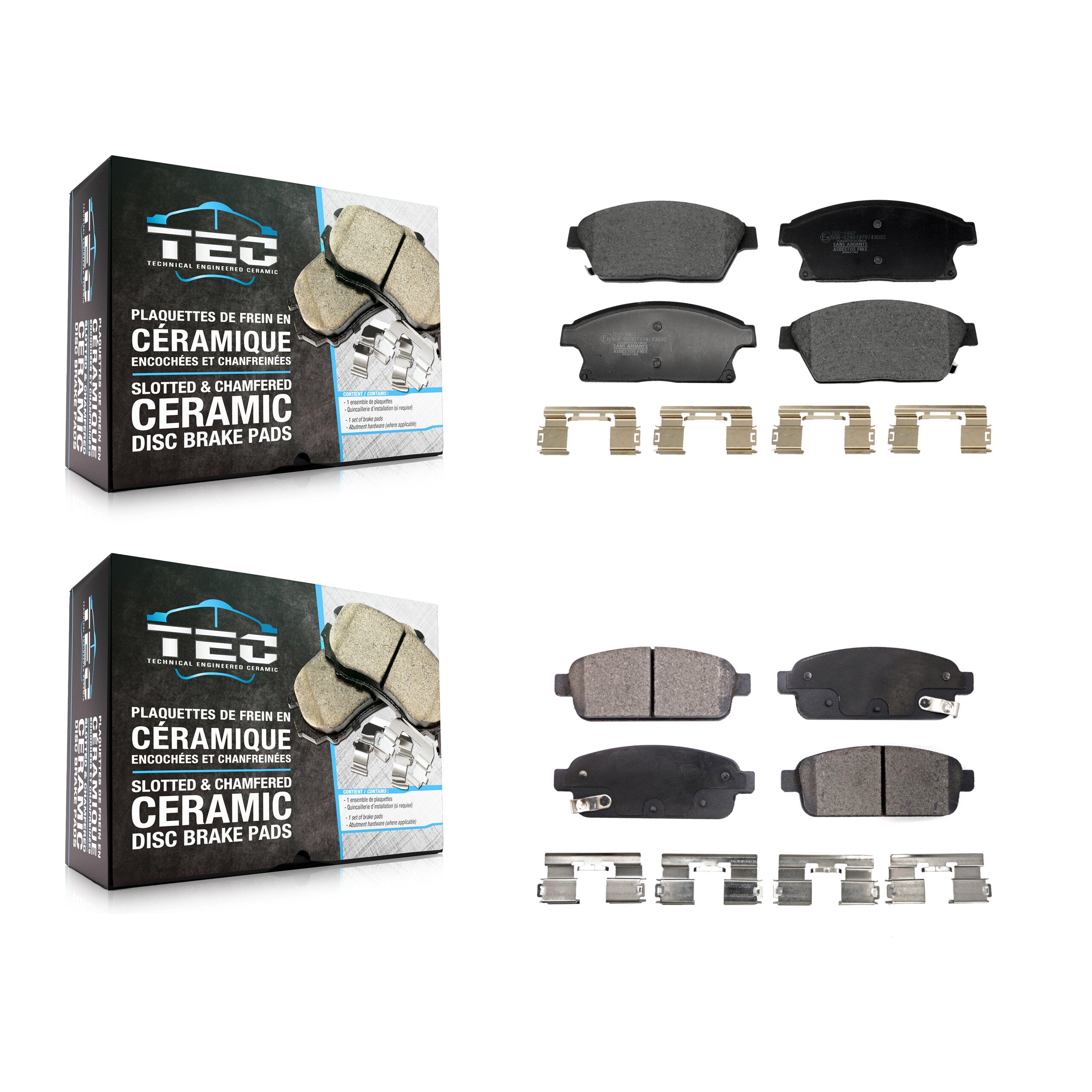 Front Rear Ceramic Brake Pads Kit For Chevrolet Cruze Buick Trax Verano Encore