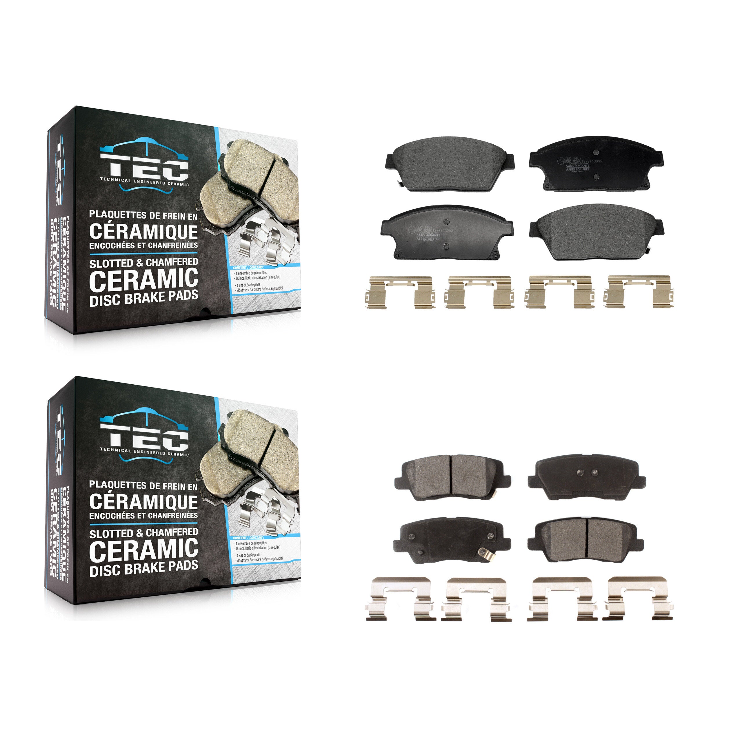 Front Rear Ceramic Brake Pads Kit For Cadillac ATS KTC-100789