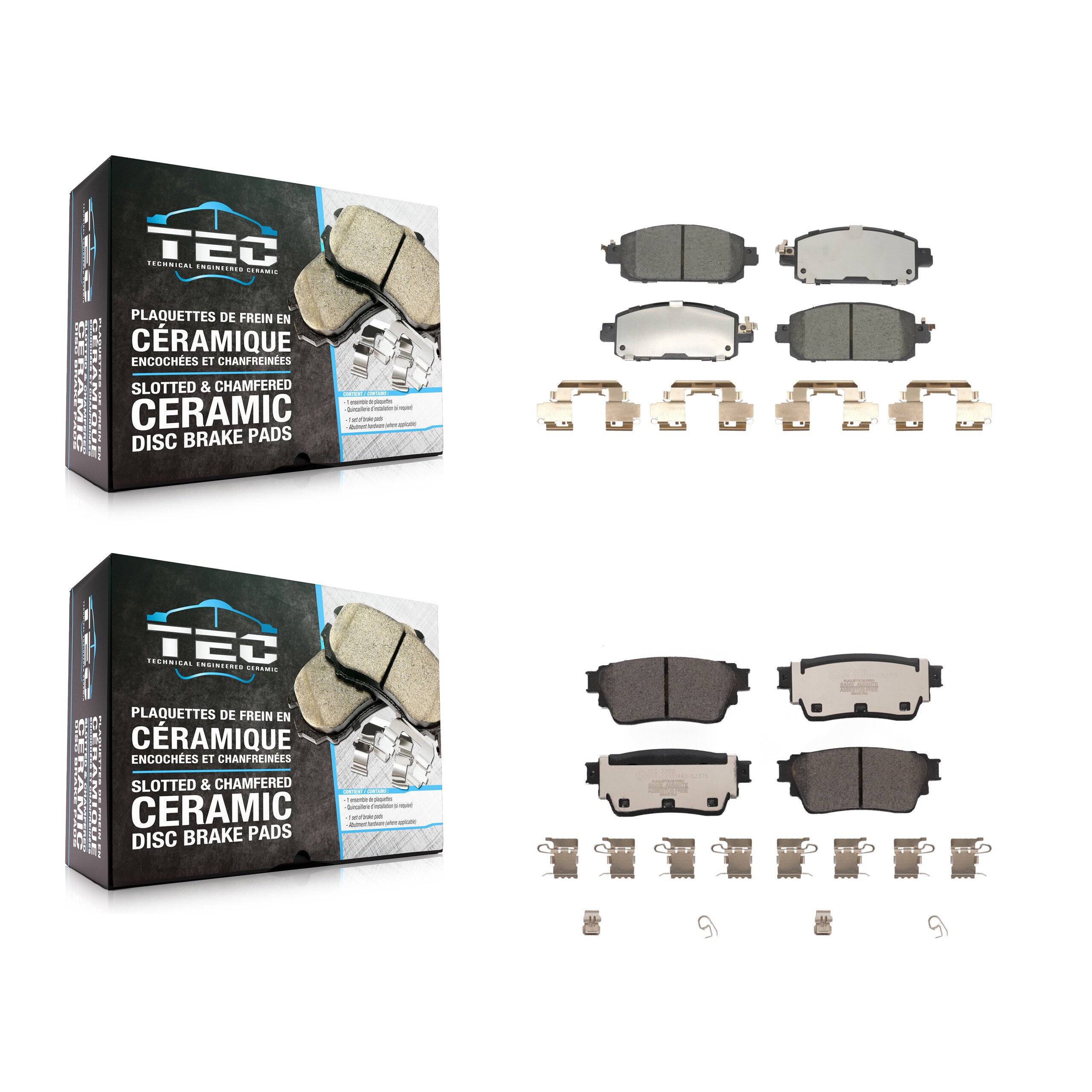 Front Rear Ceramic Brake Pads Kit For 2021-2023 Nissan Kicks Disc rear brakes