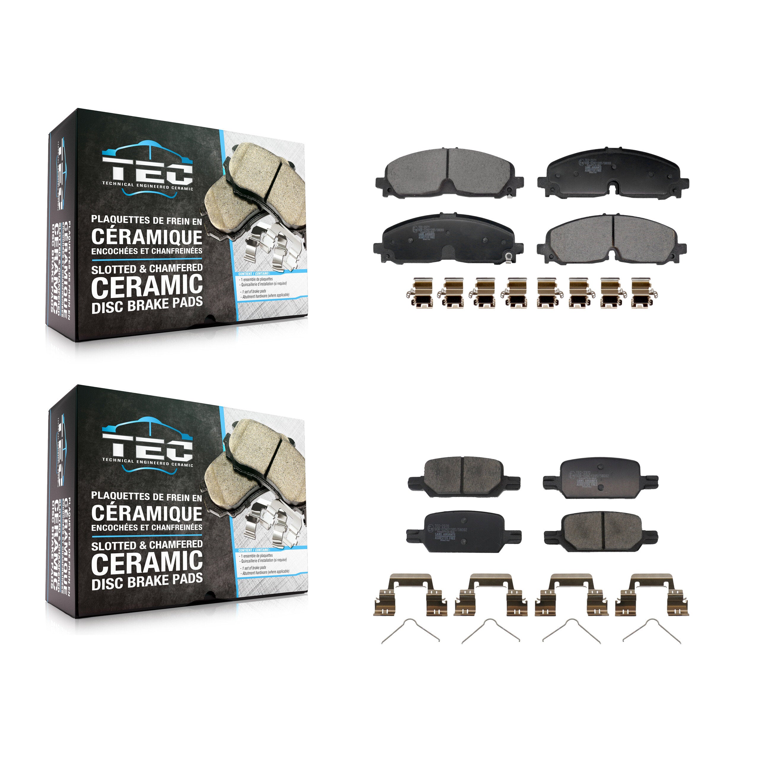 Front Rear Ceramic Brake Pads Kit For 2021-2022 Chevrolet Colorado GMC Canyon