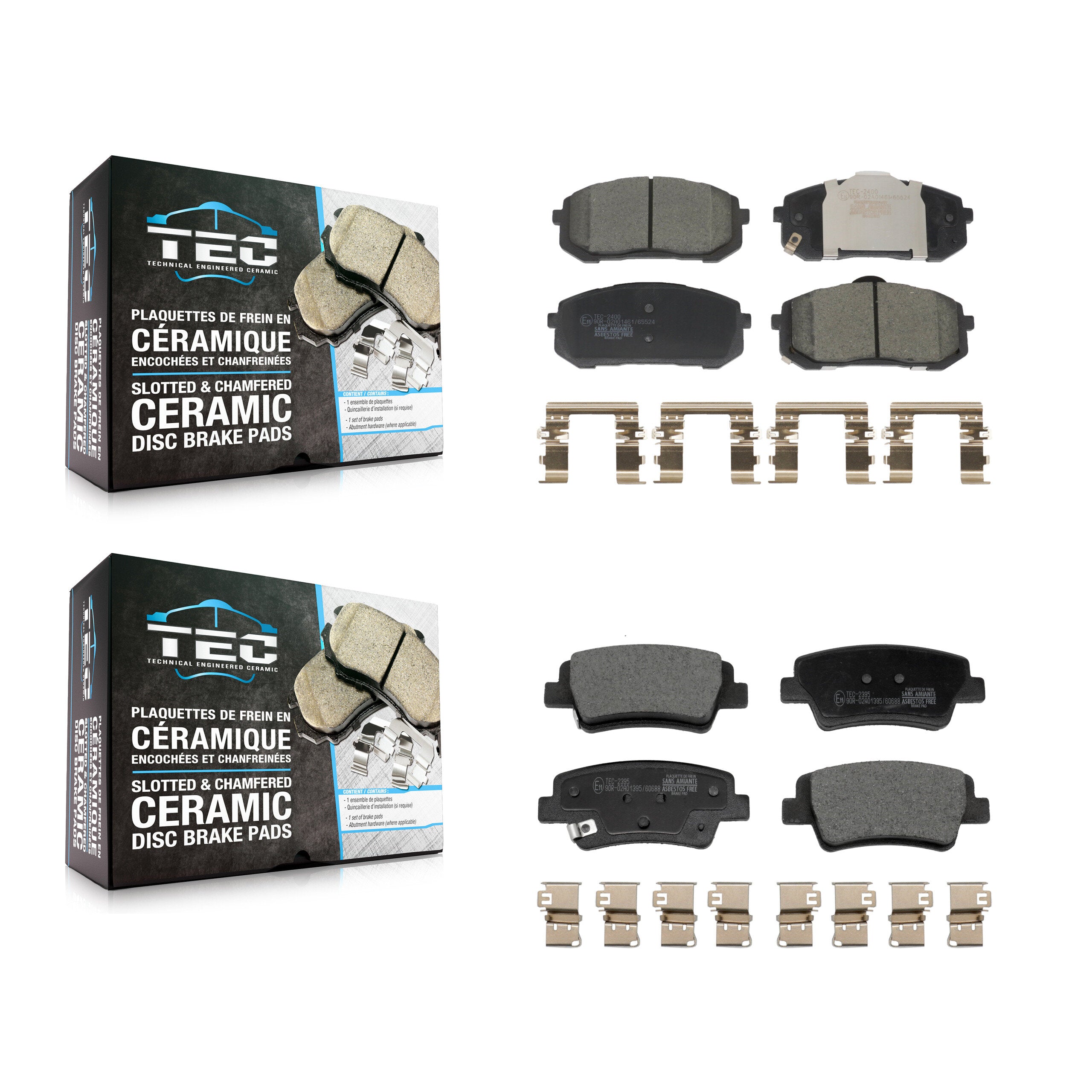Front Rear Ceramic Brake Pads Kit For Hyundai Elantra With Manual Parking