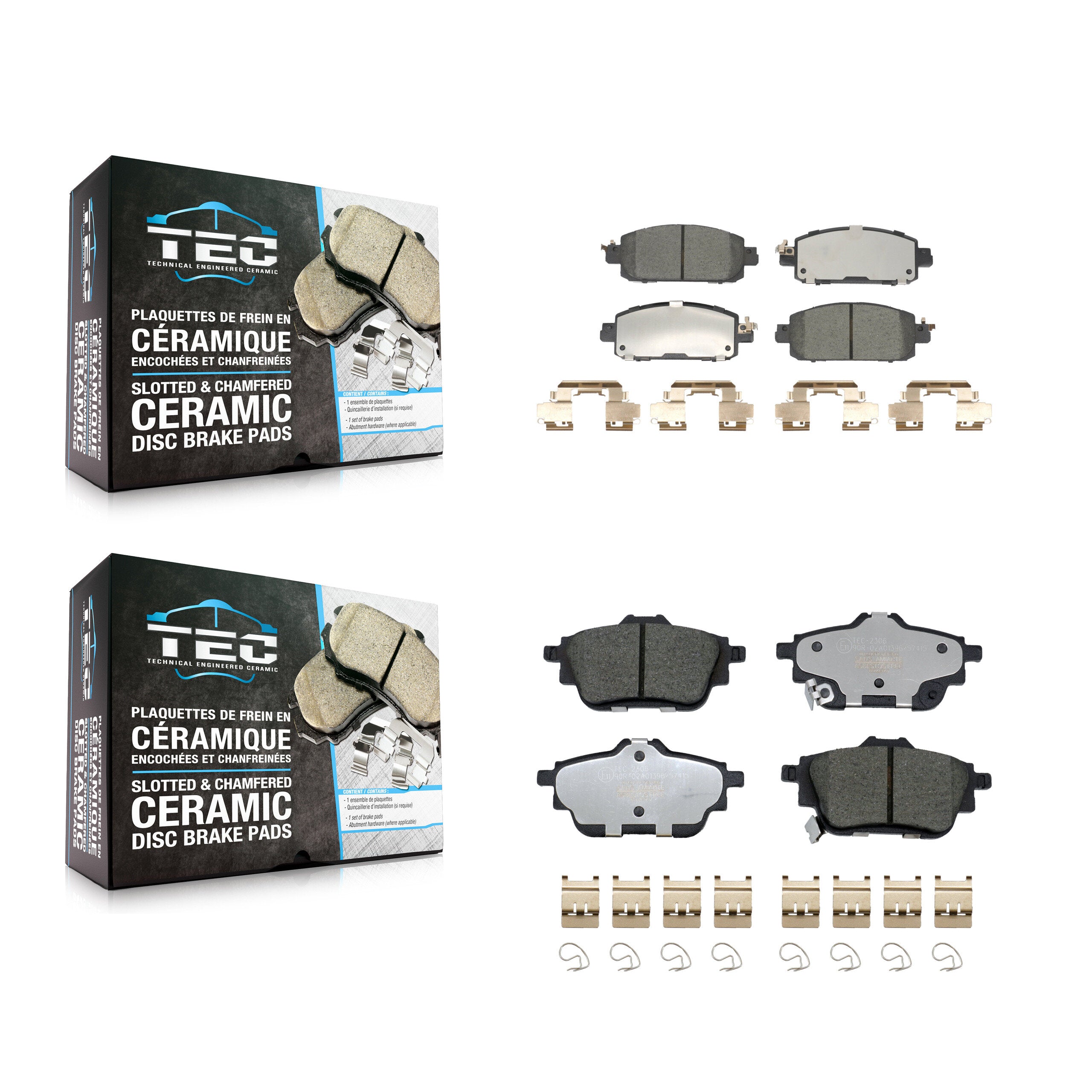 Front Rear Ceramic Brake Pads Kit For 2020-2023 Nissan Sentra Disc rear brakes