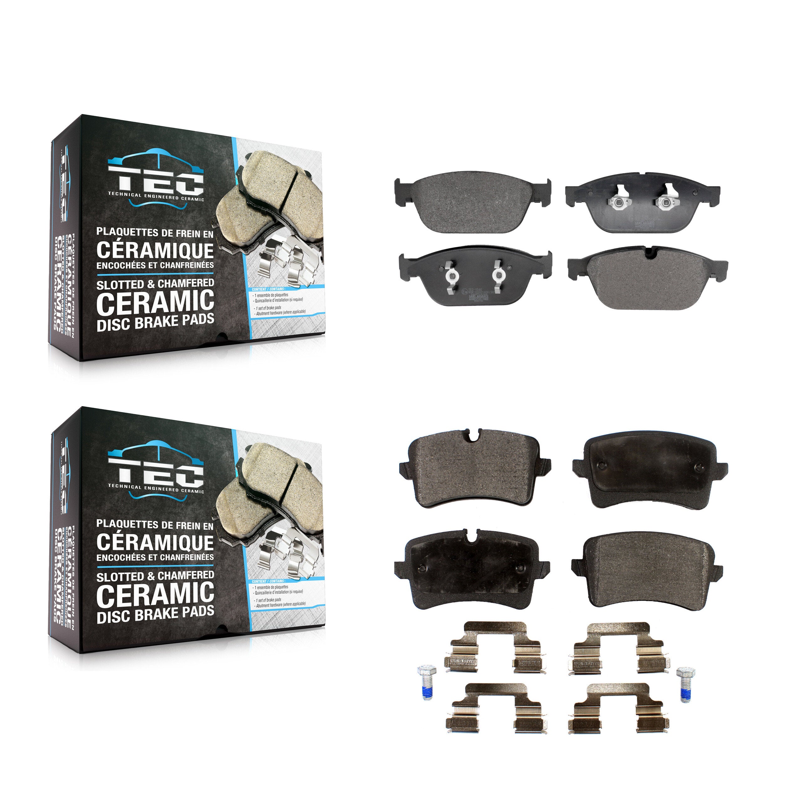 Front Rear Ceramic Brake Pads Kit For Audi A8 Quattro KTC-100806