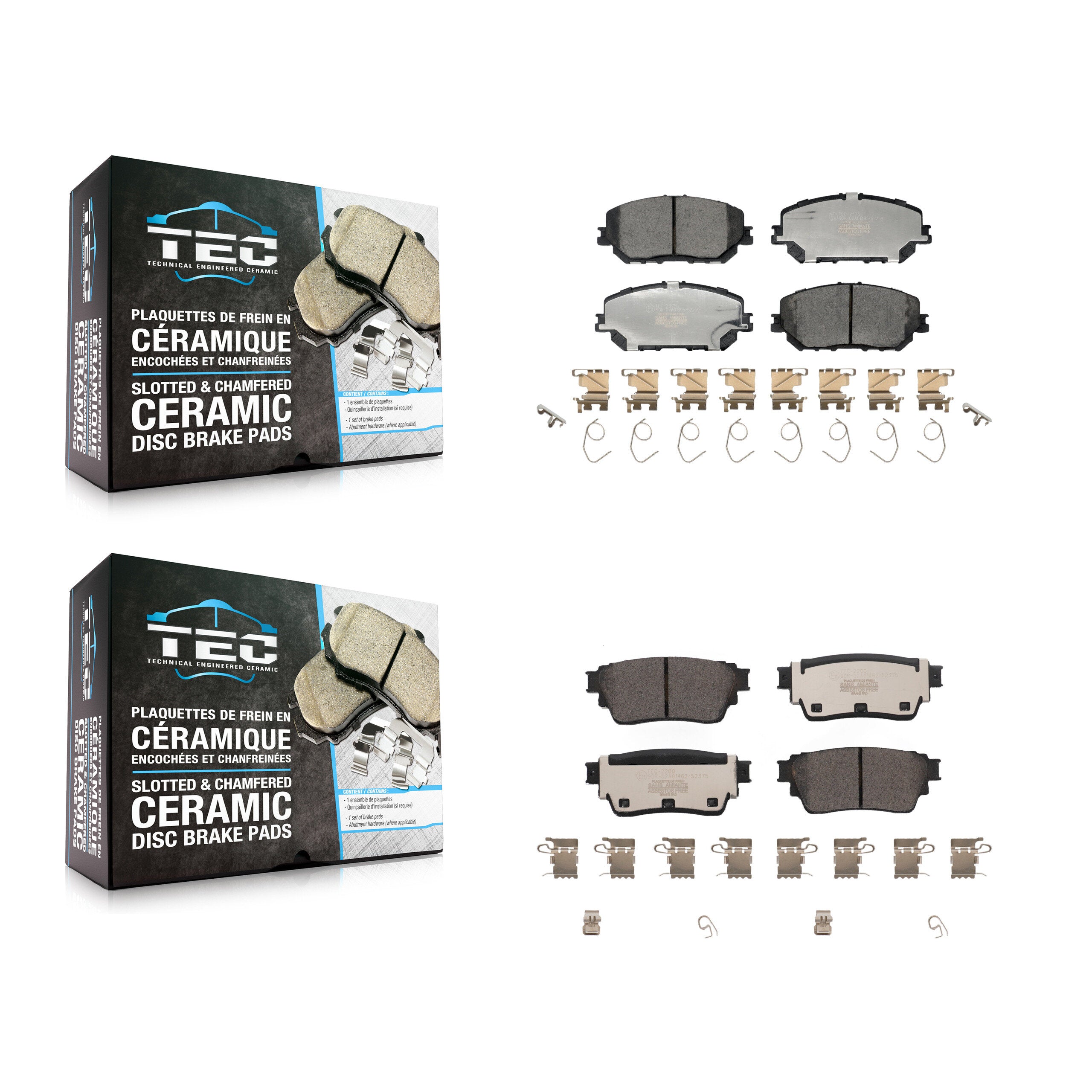 Front Rear Ceramic Brake Pads Kit For Nissan Rogue KTC-100808