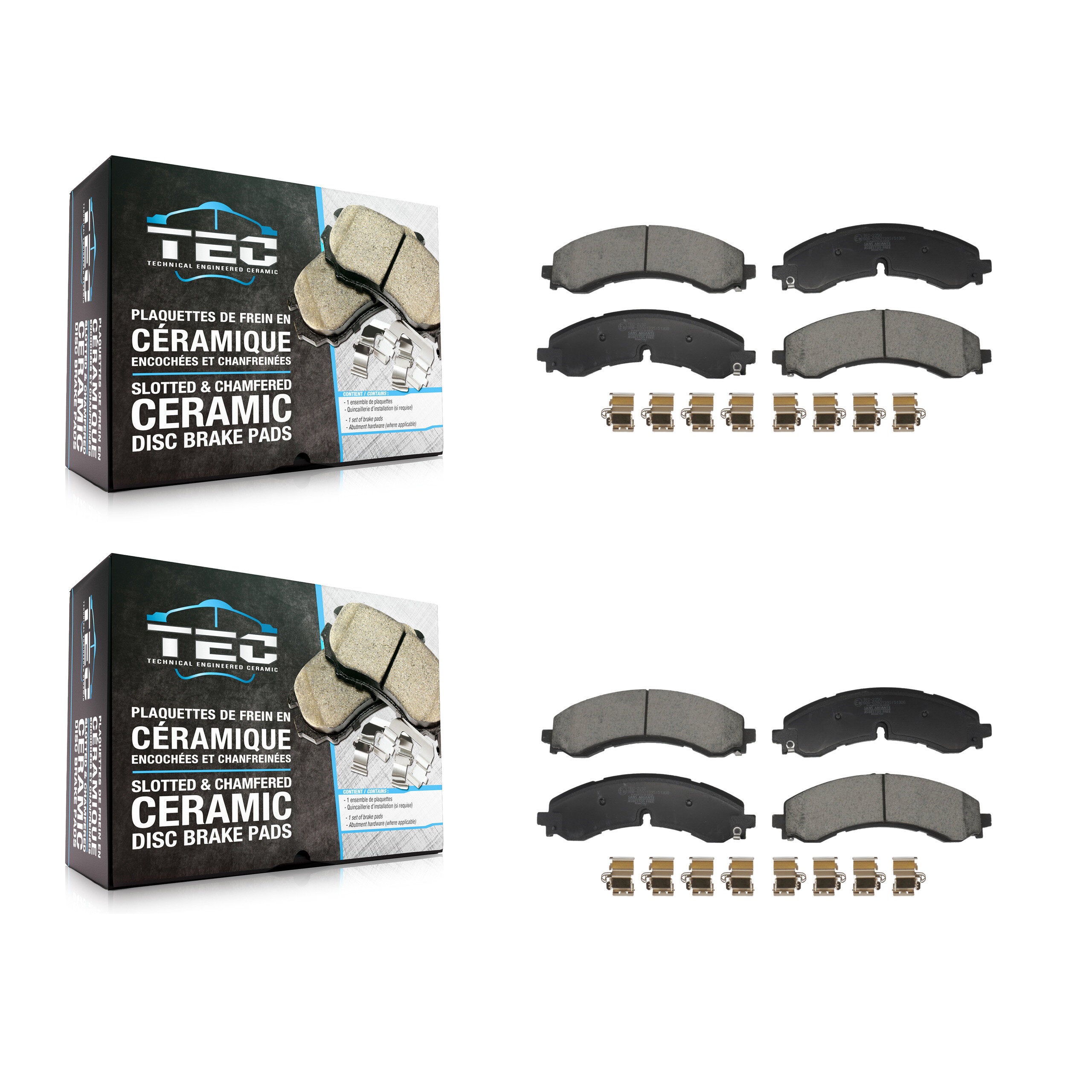 Front Rear Ceramic Brake Pad Kit For GMC Chevrolet Sierra 2500 HD Silverado 3500