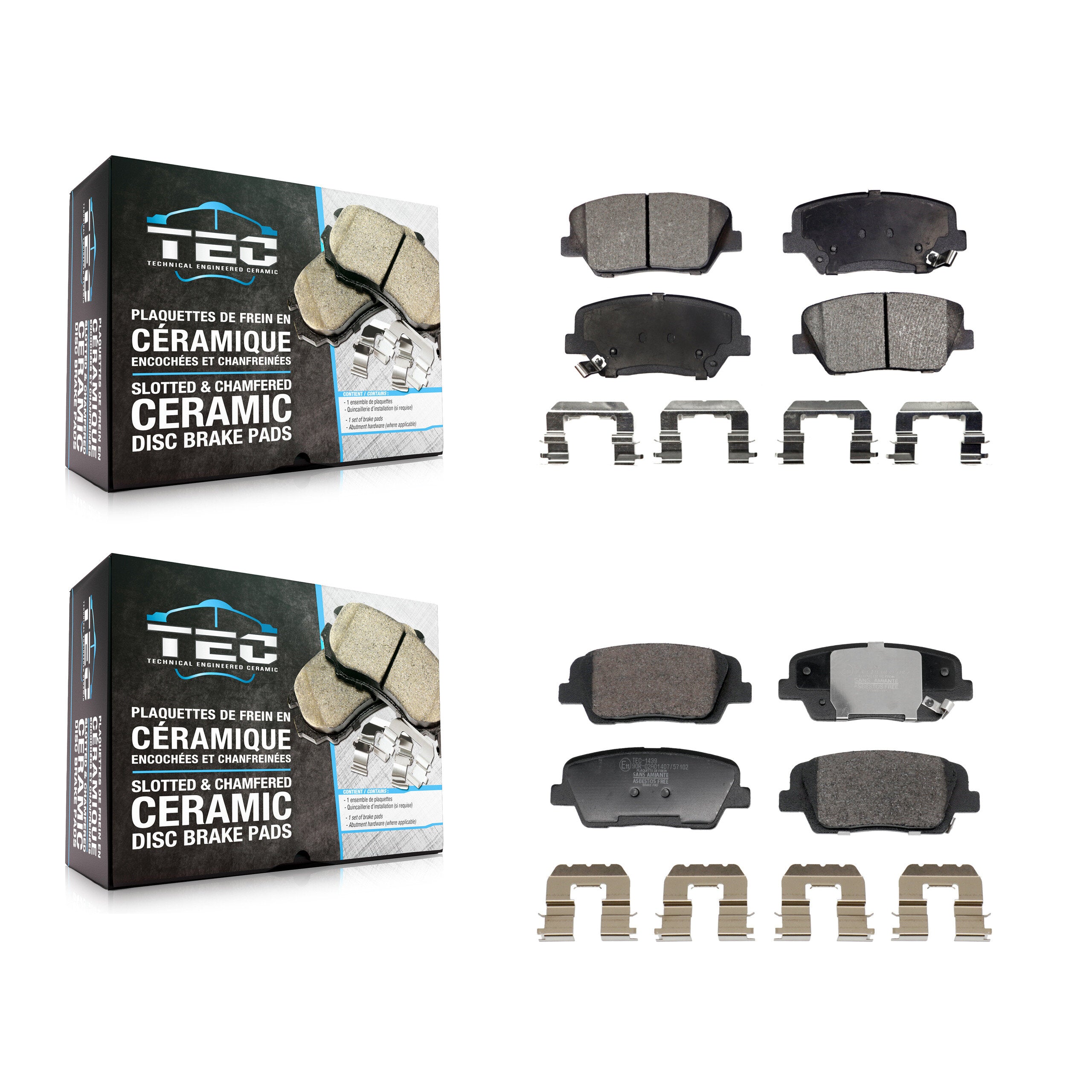 Front Rear Ceramic Brake Pads Kit For Hyundai Santa Fe Sport Kia Sorento
