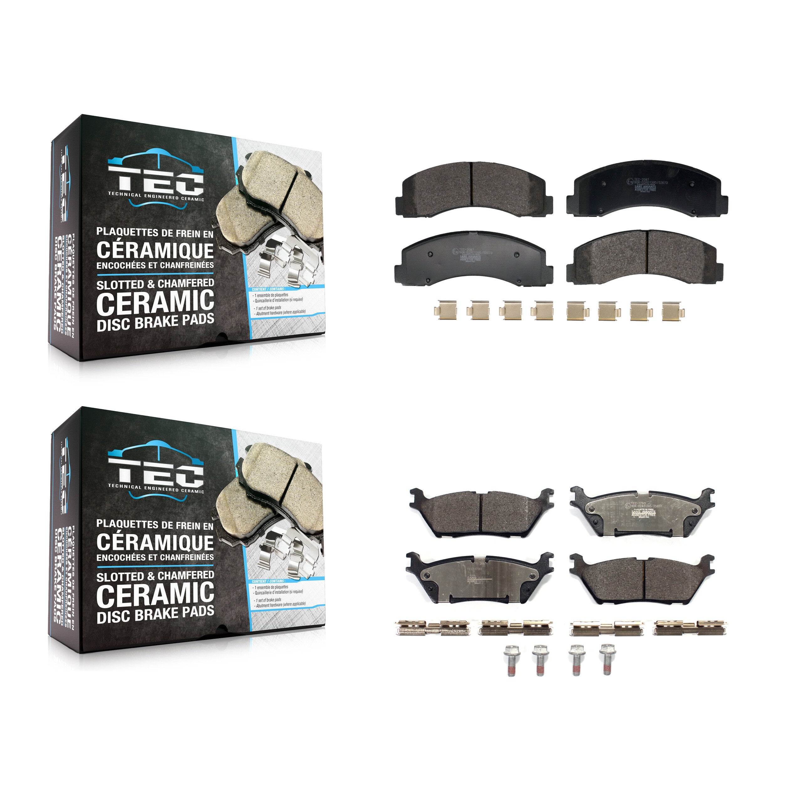 Front Rear Ceramic Brake Pads Kit For Ford F-150 Expedition Lincoln Navigator