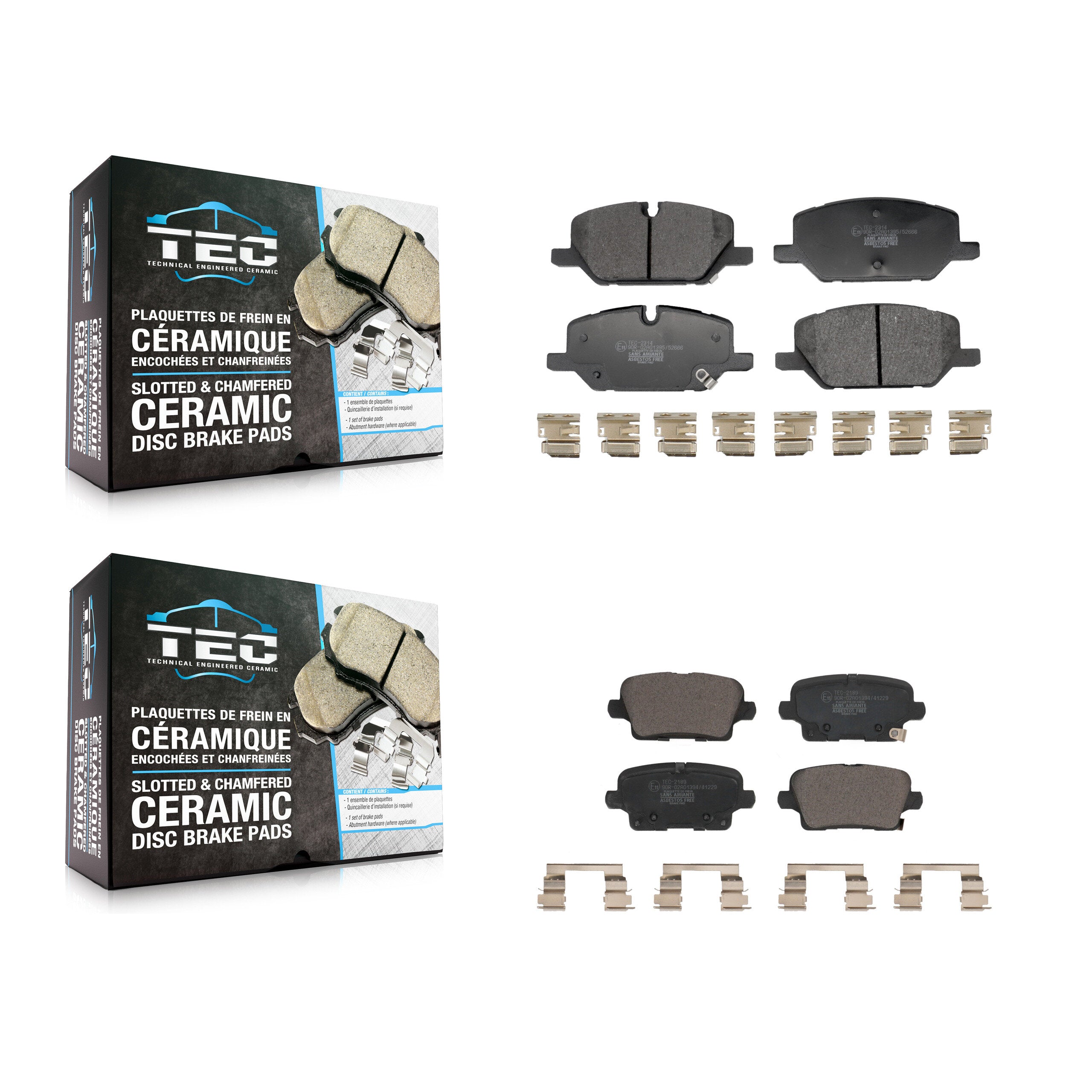Front Rear Ceramic Brake Pads Kit For Buick Envision Cadillac XT4 KTC-100826