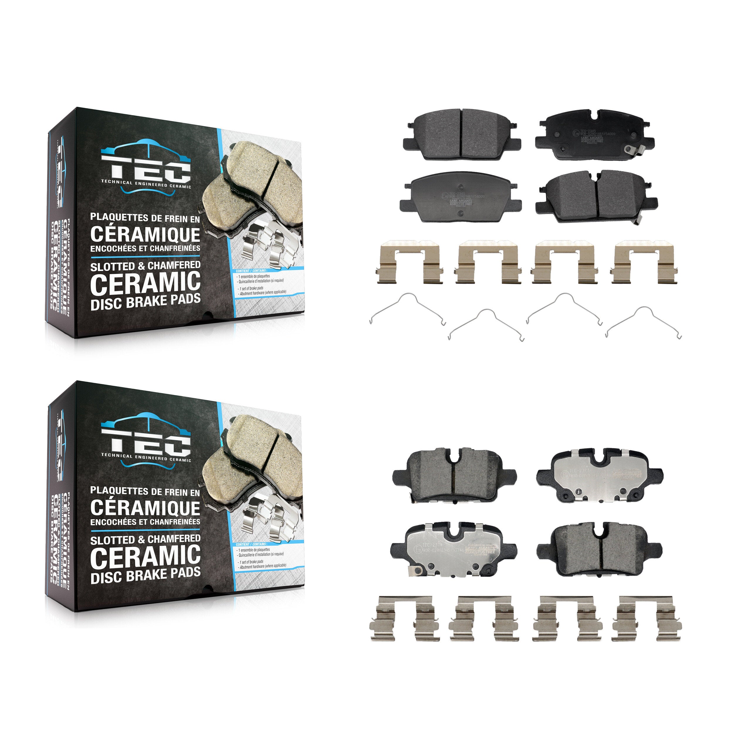 Front Rear Ceramic Brake Pads Kit For Chevrolet Equinox GMC Terrain Malibu Trax