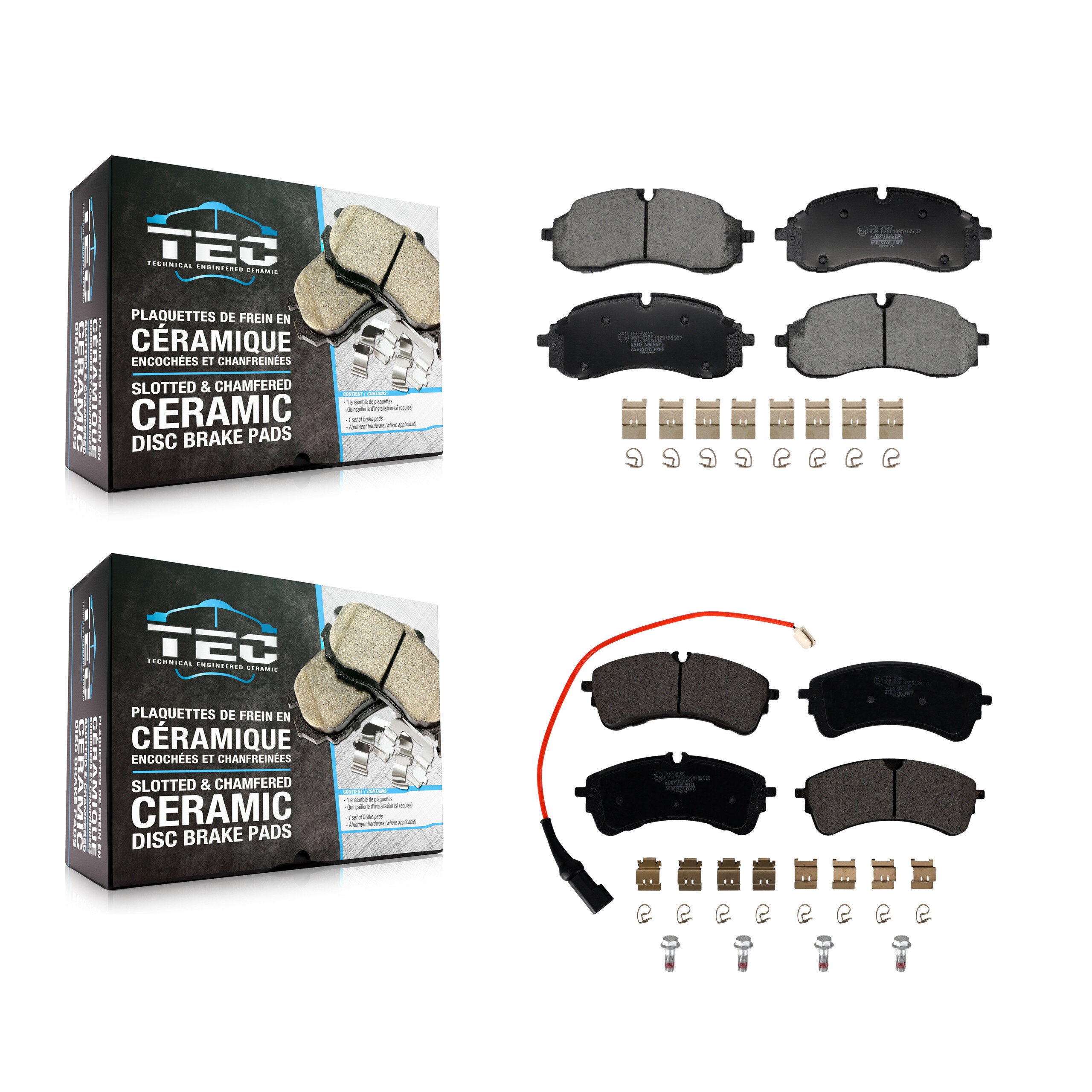 Front Rear Ceramic Brake Pads Kit For Ford Transit-250 Transit-350 Transit-150