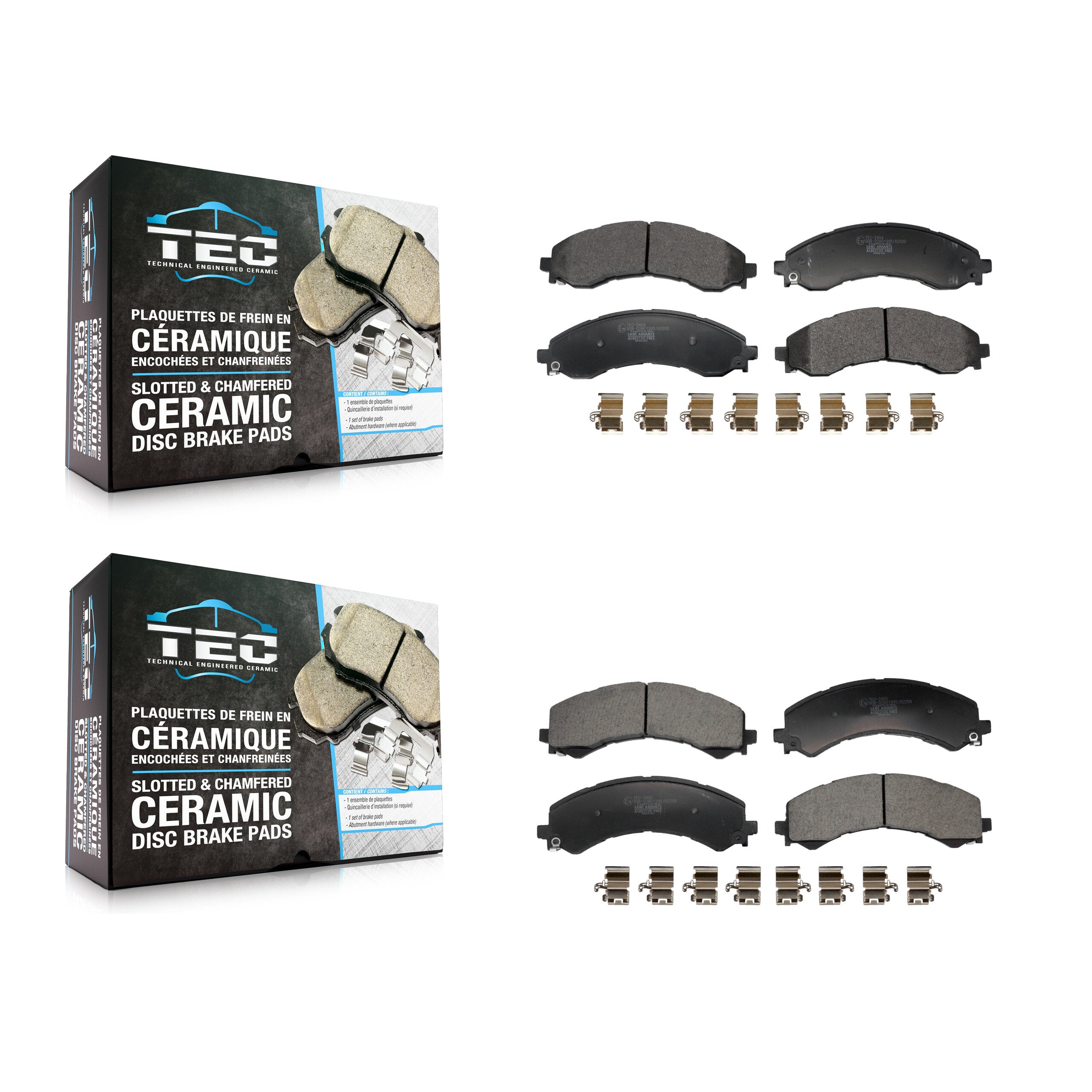 Front Rear Ceramic Brake Pad Kit For GMC Chevrolet Savana 2500 Express 3500 4500