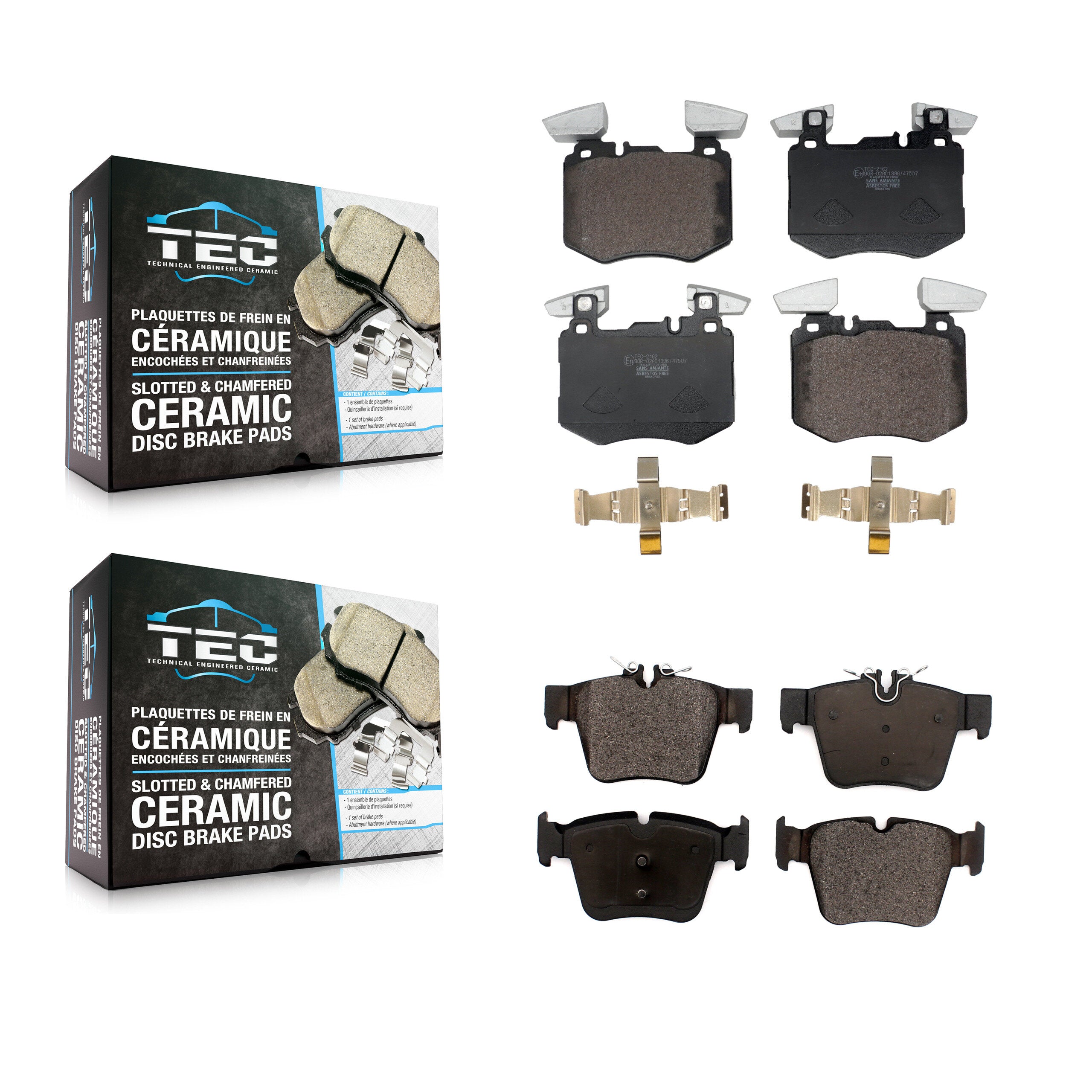 Front Rear Ceramic Brake Pads Kit For Mercedes-Benz GLC300 Without Sport Package