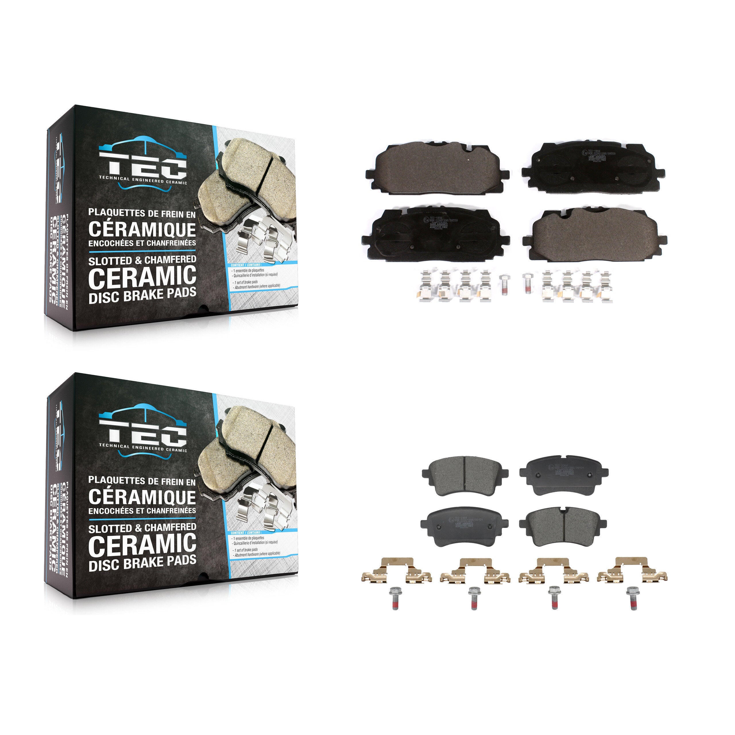 Front Rear Ceramic Brake Pad Kit For Audi S5 SQ5 Sportback Q5 PHEV S4 A6 Quattro