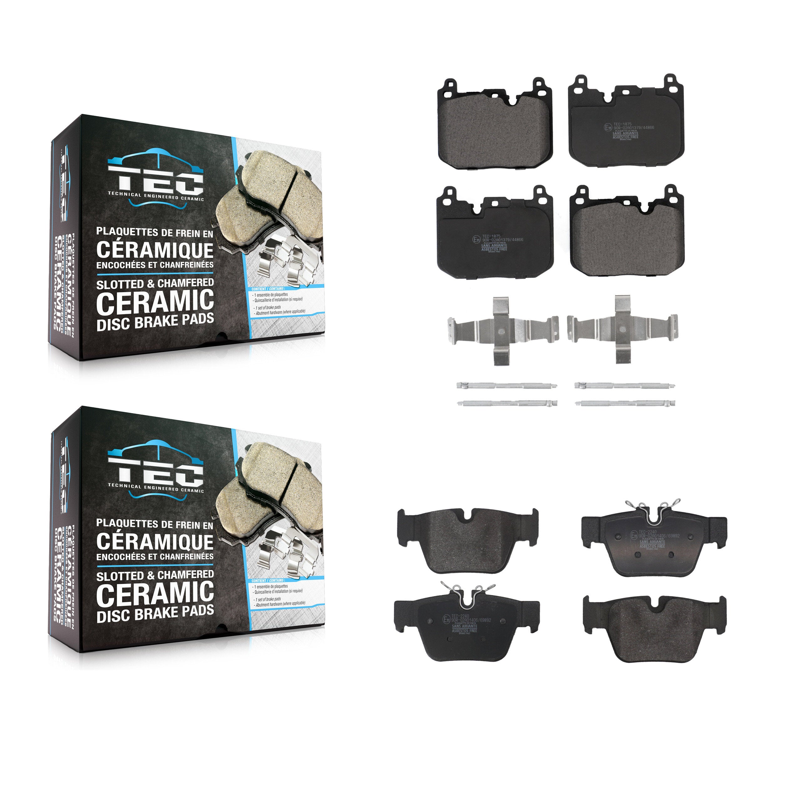 Front Rear Ceramic Brake Pads Kit For Mini Cooper Countryman BMW X2 M235i xDrive
