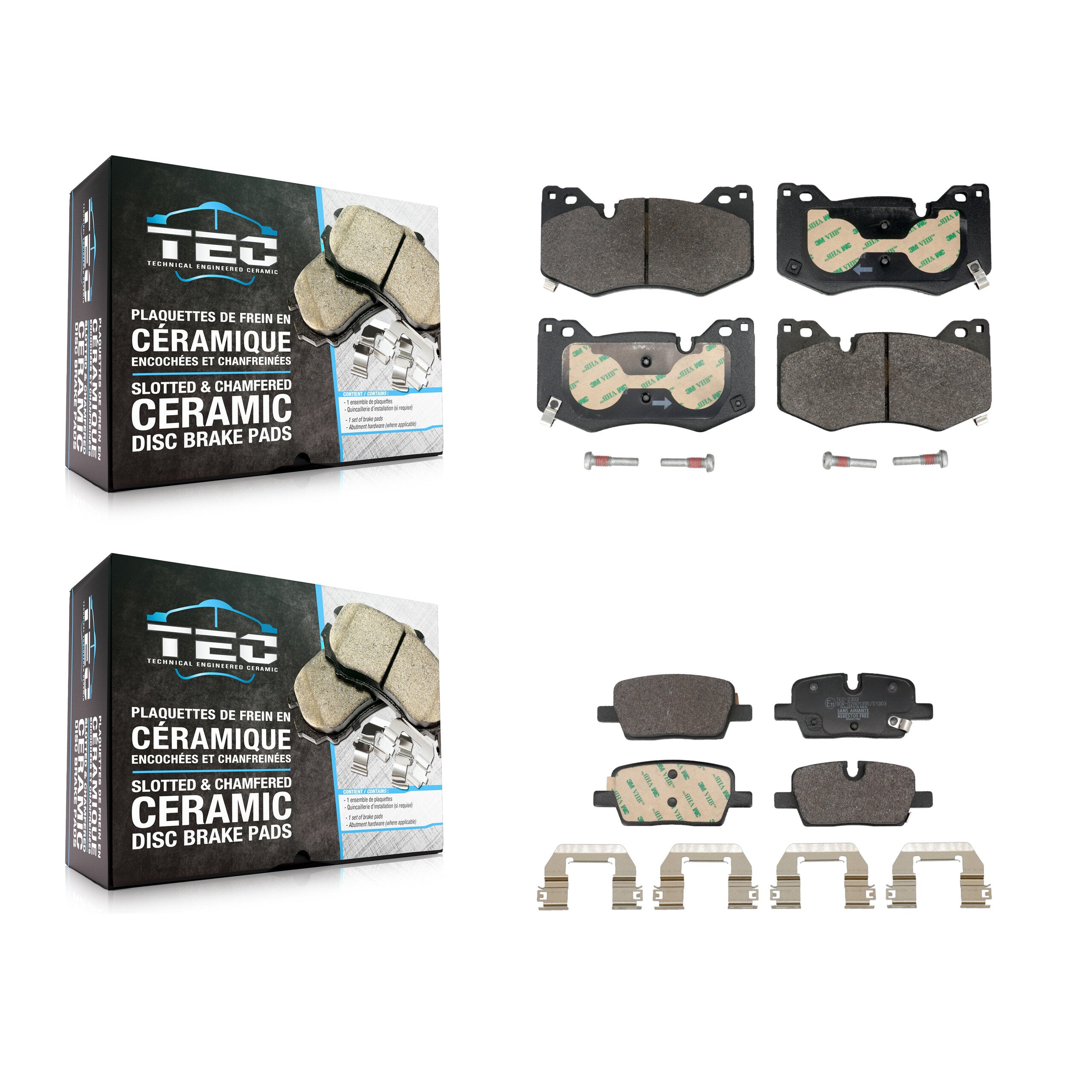 Front Rear Ceramic Brake Pads Kit For Cadillac CT4 KTC-100853