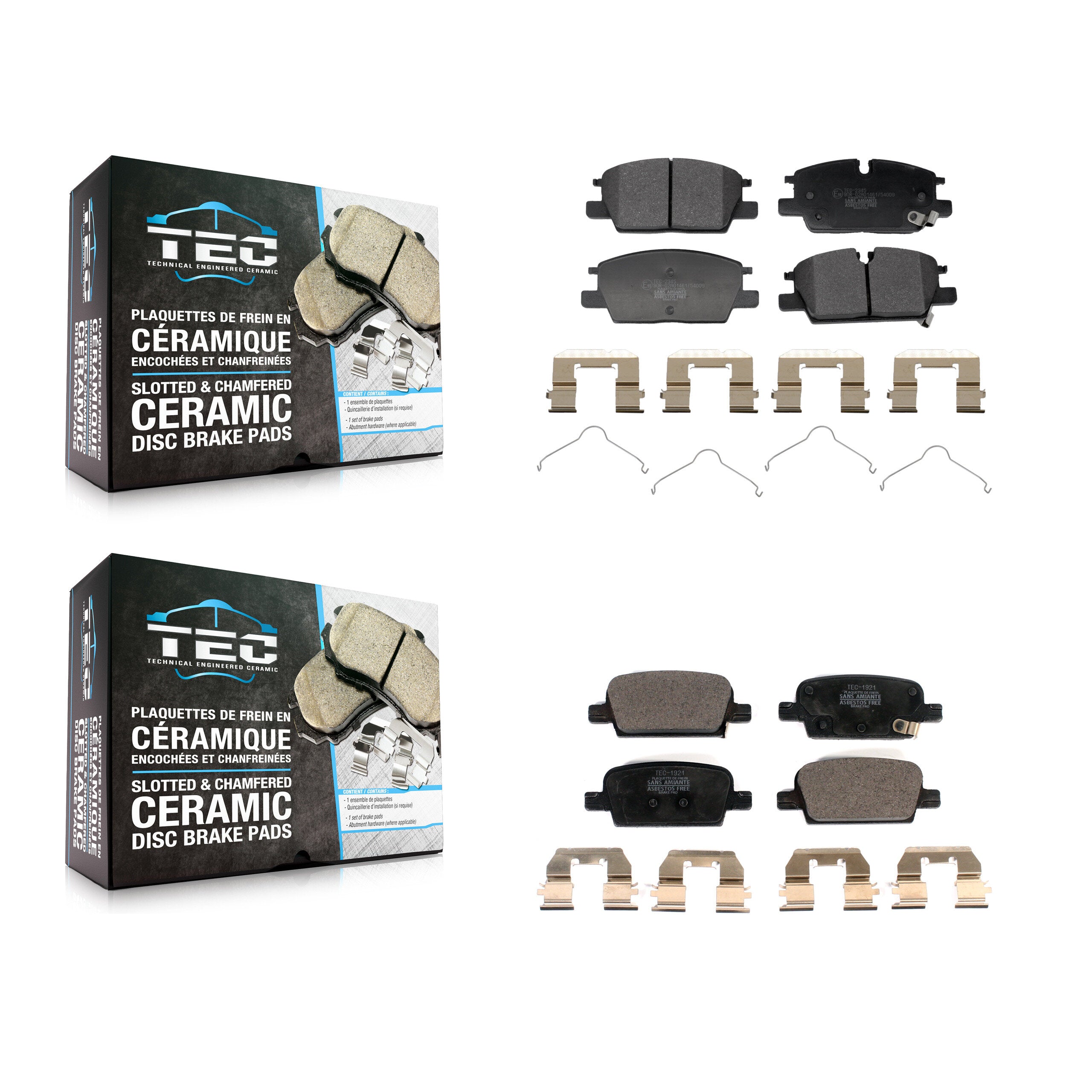 Front Rear Ceramic Brake Pads Kit For Chevrolet Malibu With Manual Parking