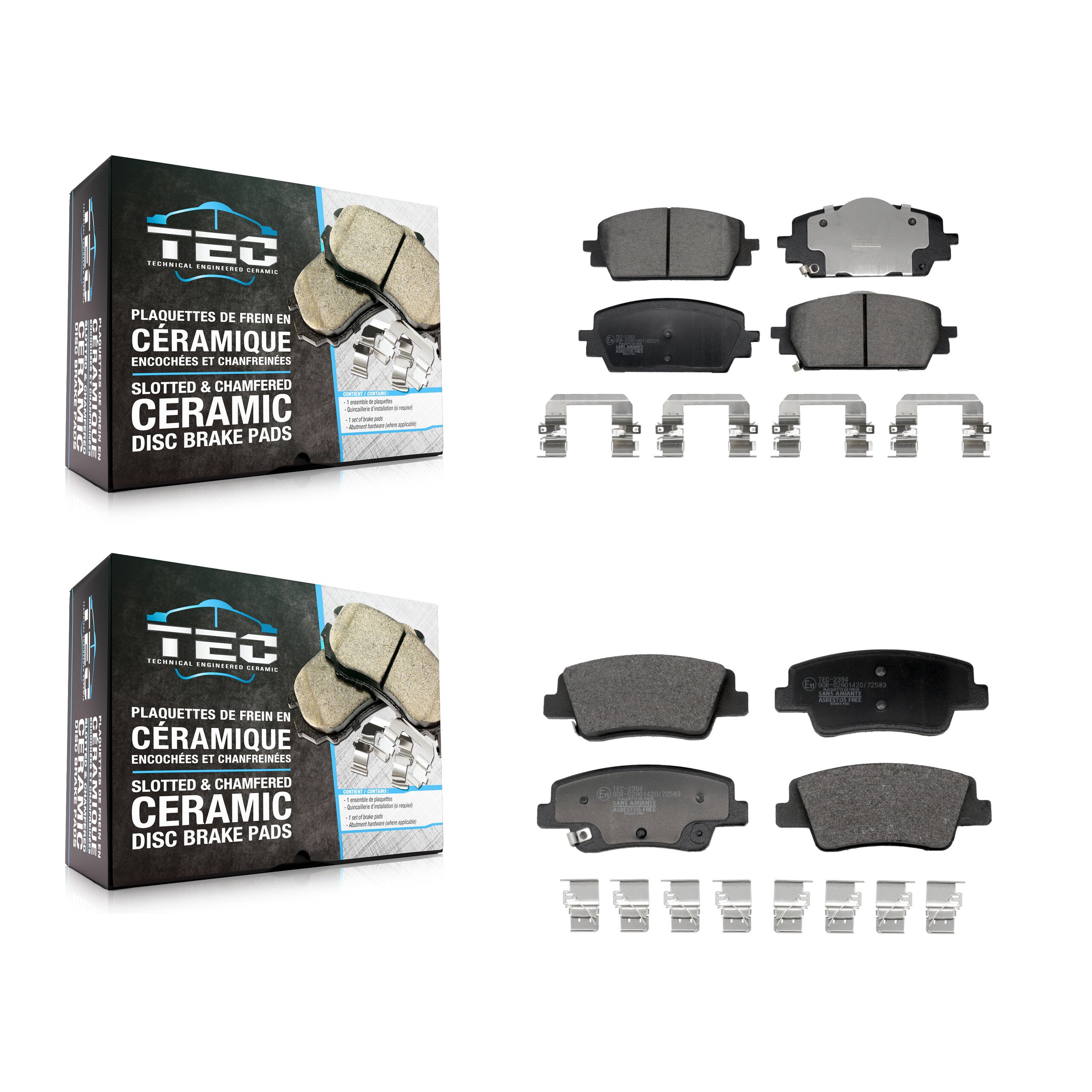 Front Rear Ceramic Brake Pads Kit For Genesis GV70 G80 2.5L KTC-100856