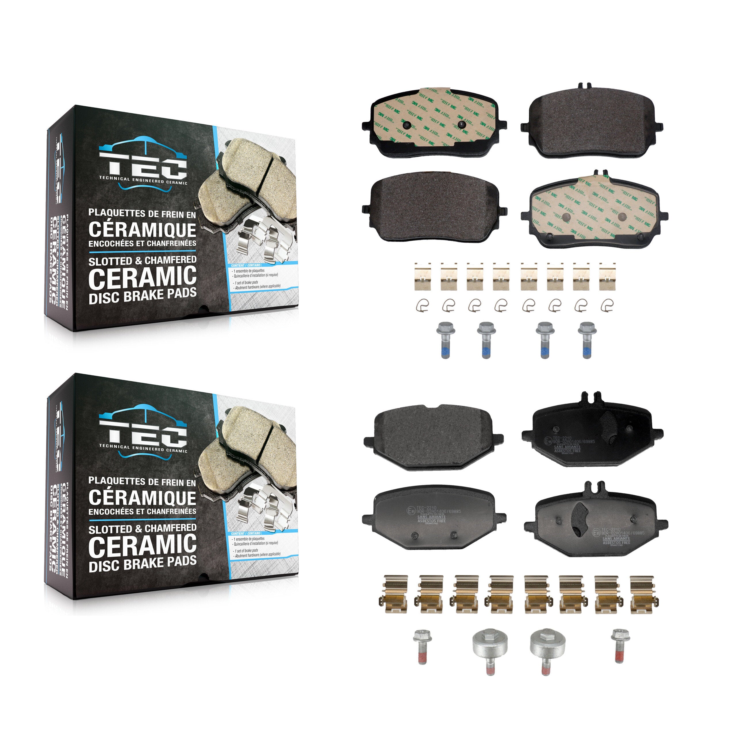 Front Rear Ceramic Brake Pads Kit For Mercedes-Benz GLE450 GLS450 GLE53 AMG
